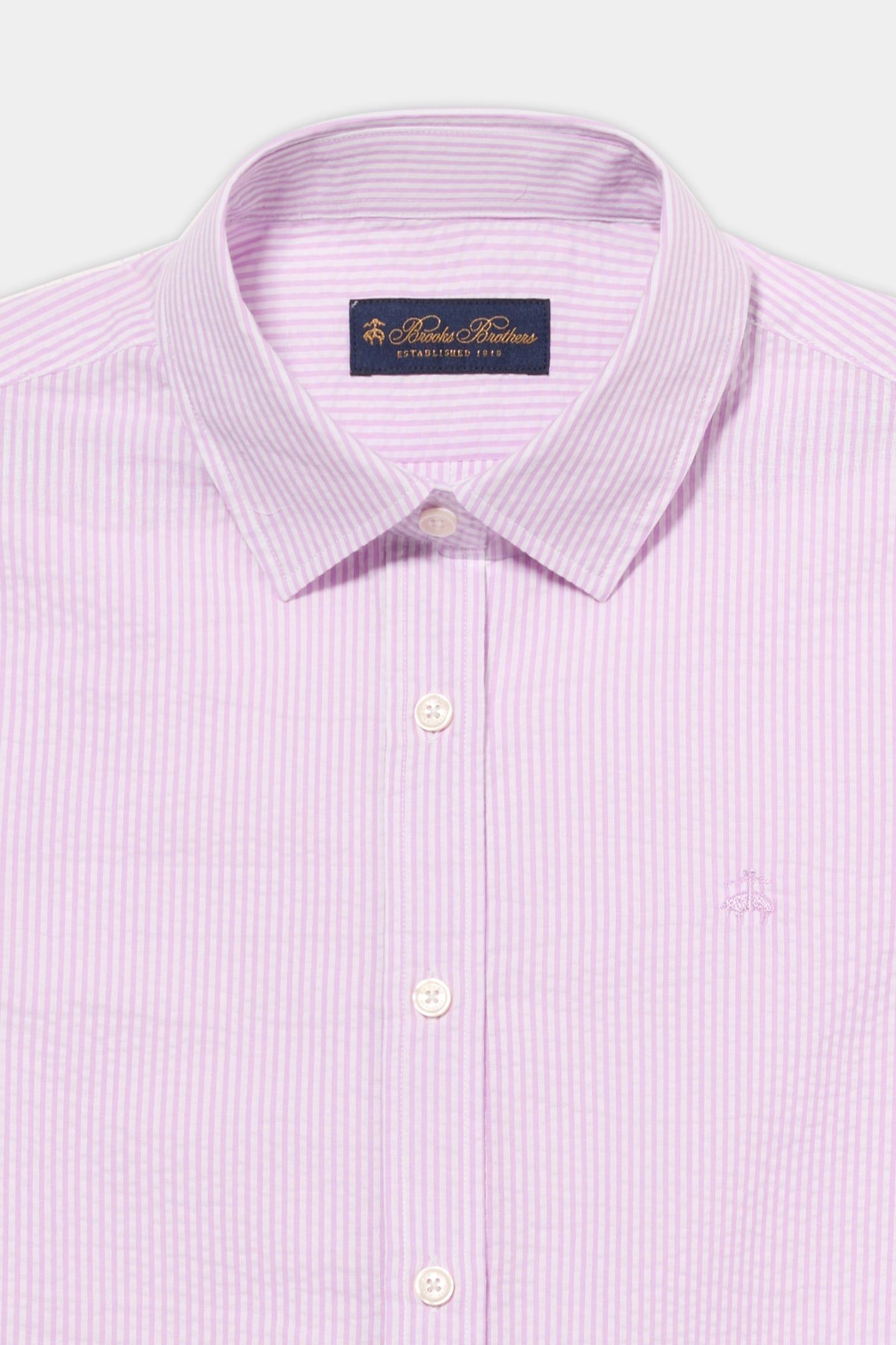 COTTON SEERSUCKER LOGO SHIRT LILAC 5
