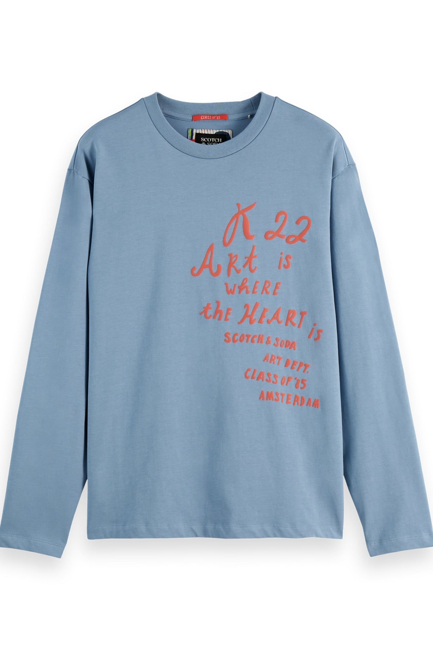 RELAXED-FIT LONG-SLEEVED ARTWORK T-SHIRT FADED DENIM 4