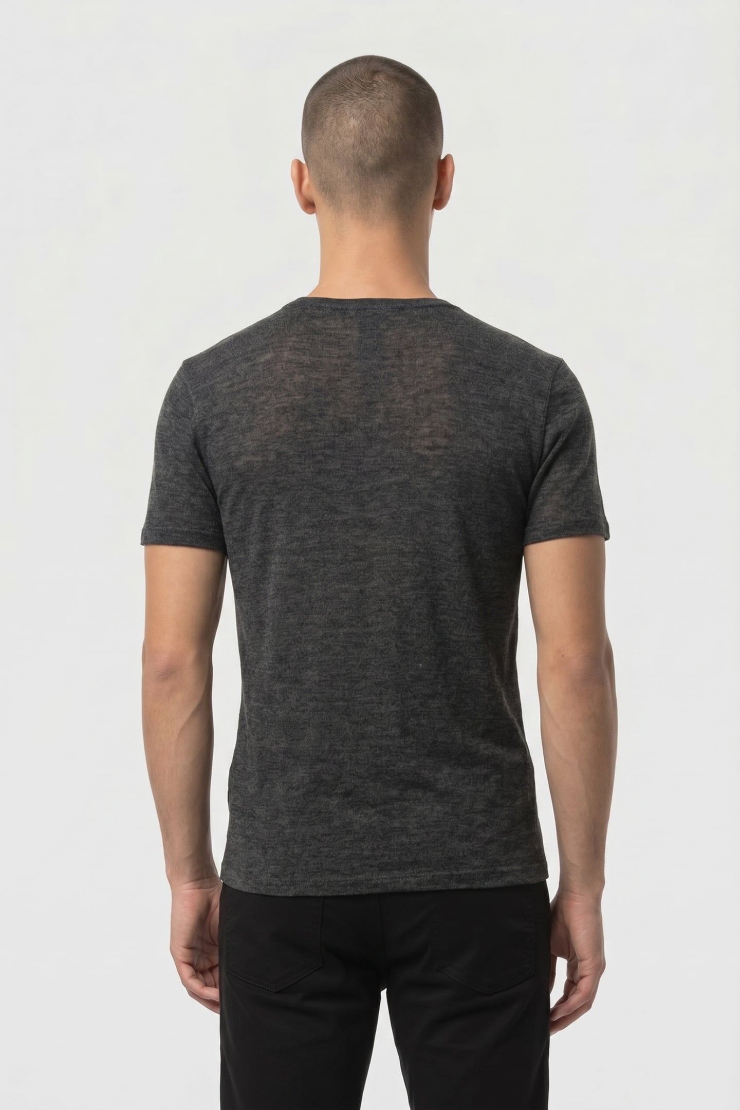 SANTAR REGULAR FIT SS CREW IN VIRGIN WOO CHARCOAL 2