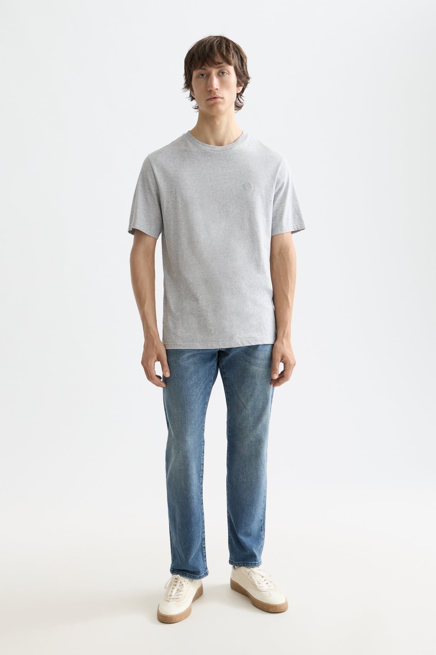 NOS CHEST LOGO REGULAR-FIT T-SHIRT GREY MELANGE 3