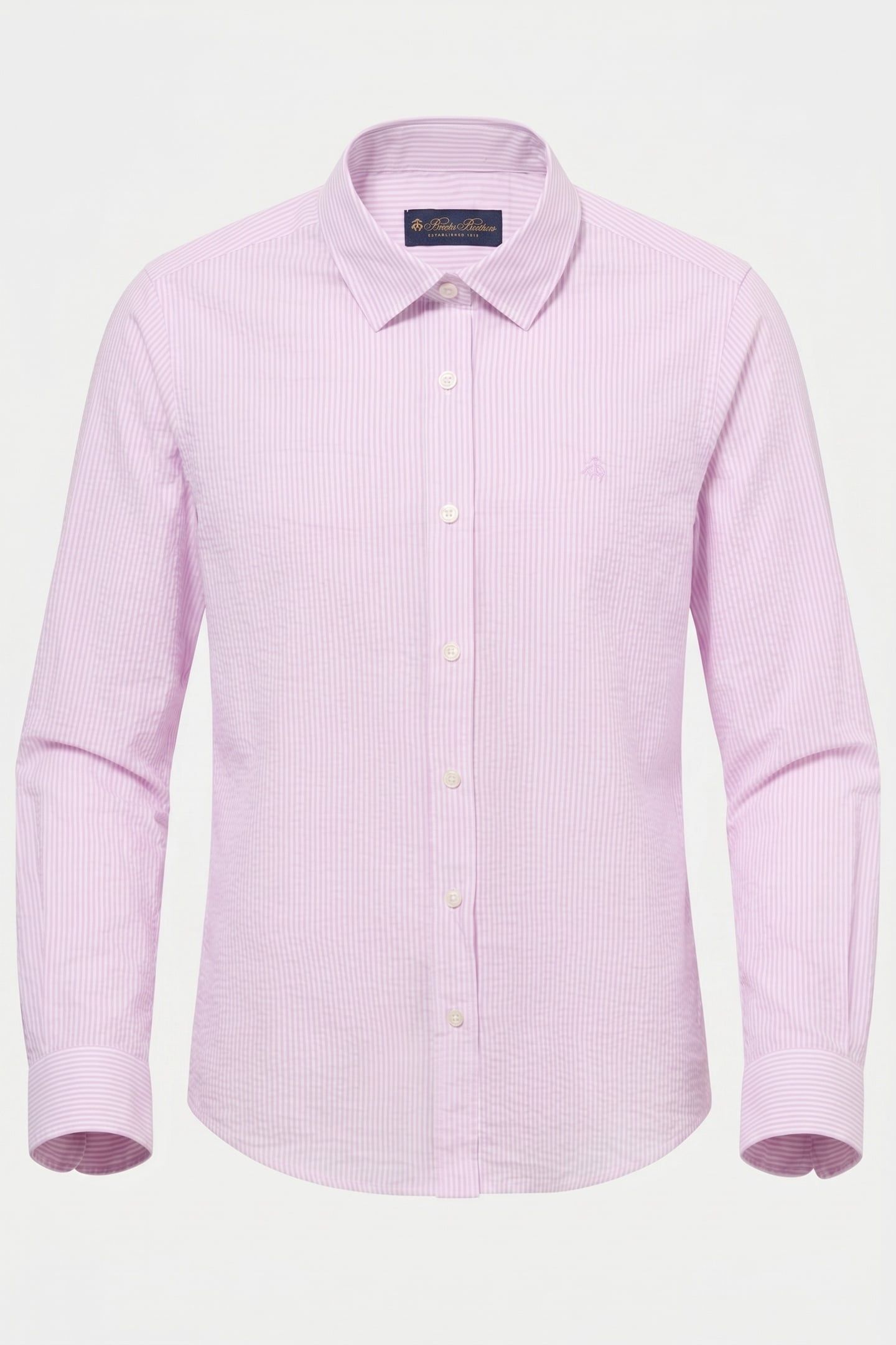COTTON SEERSUCKER LOGO SHIRT LILAC 4