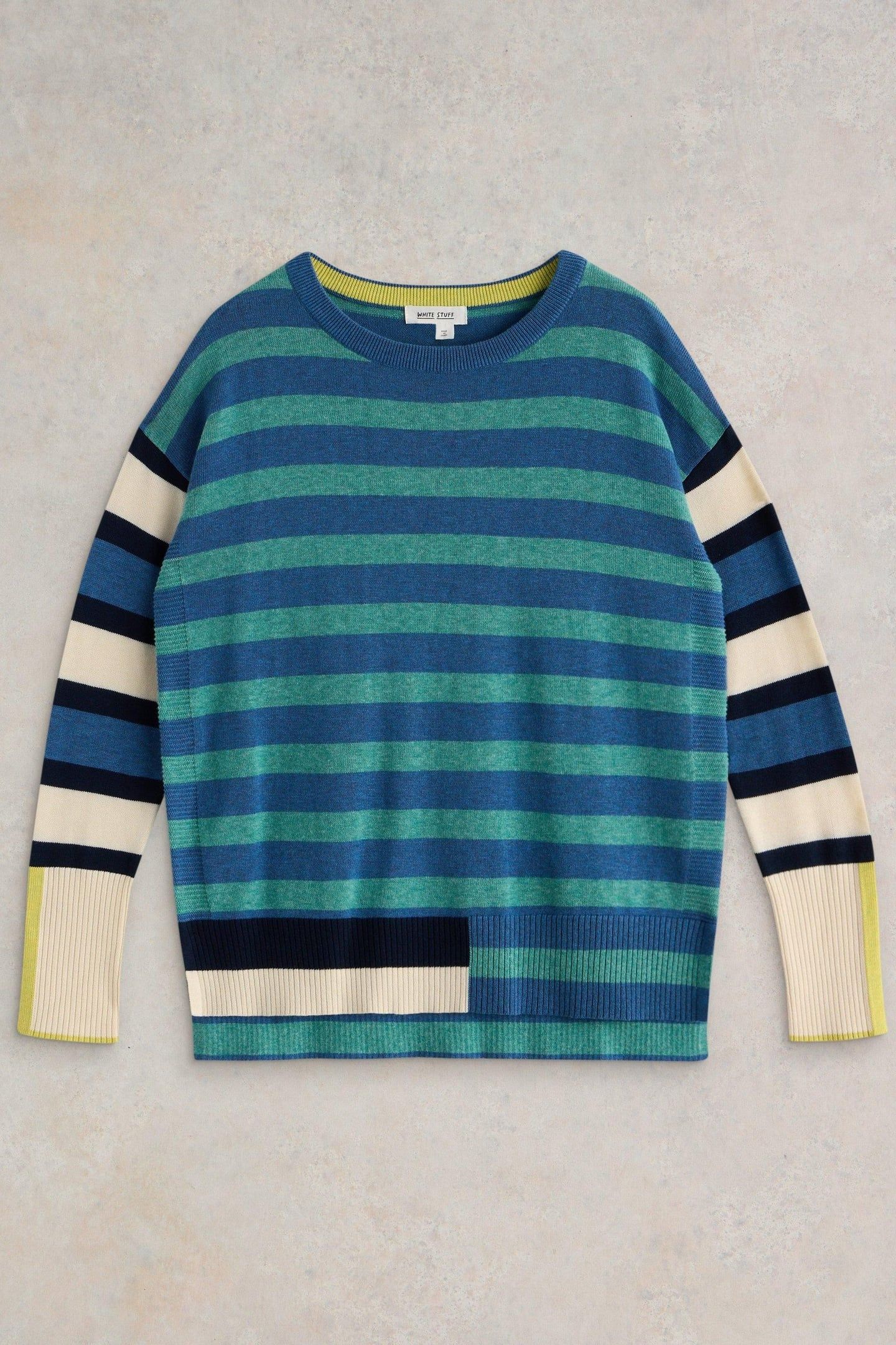 OLIVE STRIPE JUMPER BLUE MULTI 4