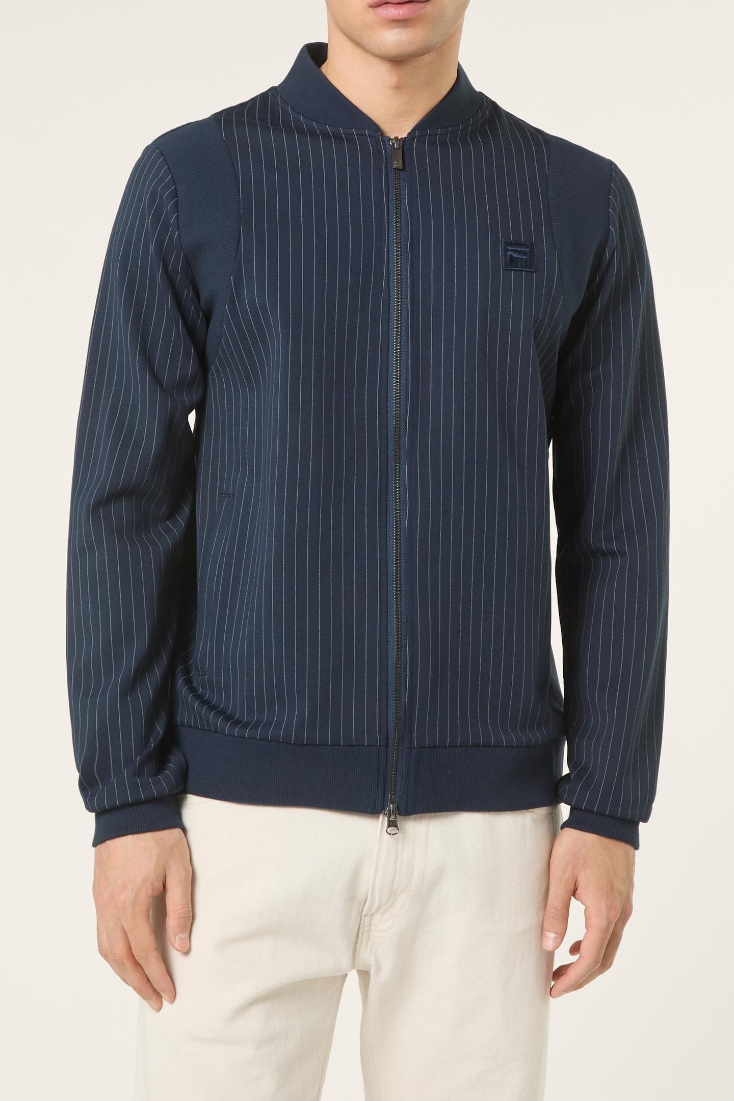 LUCCA REGULAR PINSTRIPED TRACK JACKET BLACK IRIS / EGRET STR 1