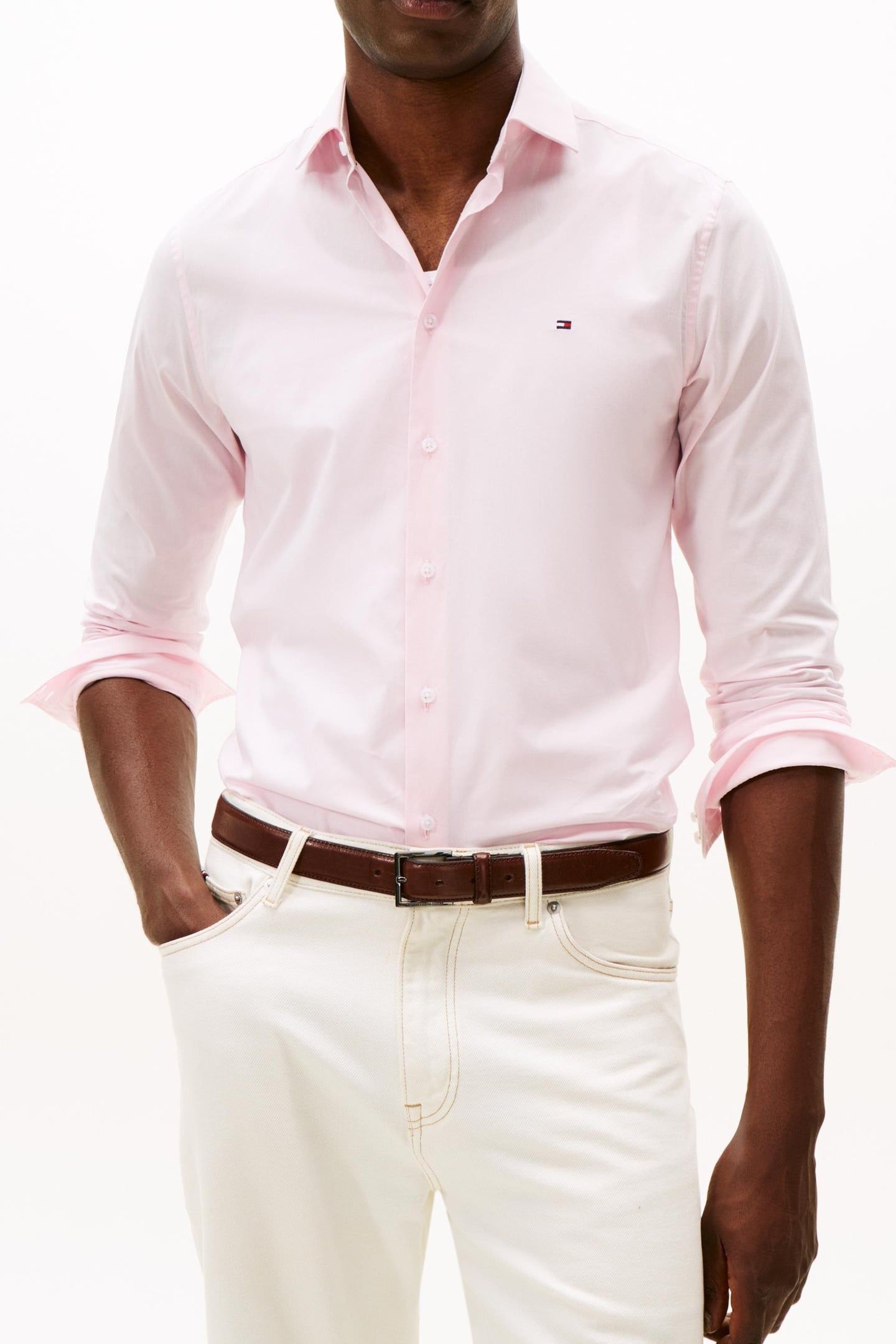 FLEX POPLIN SHIRT PEARL PINK 1