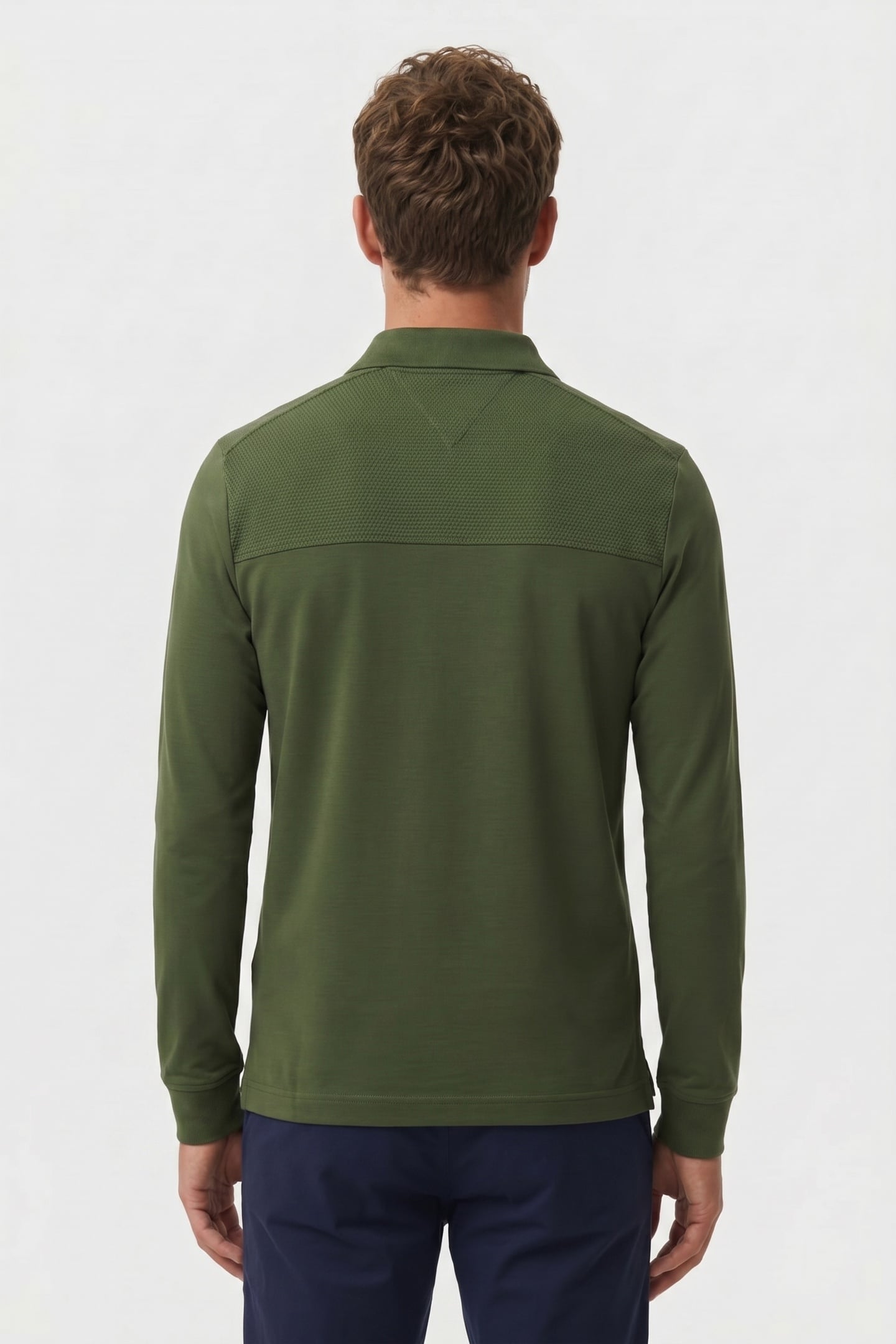 FLUID COTTON FLAG EMBROIDERY ZIP POLO SHIRT MOUNTAIN PINE 2