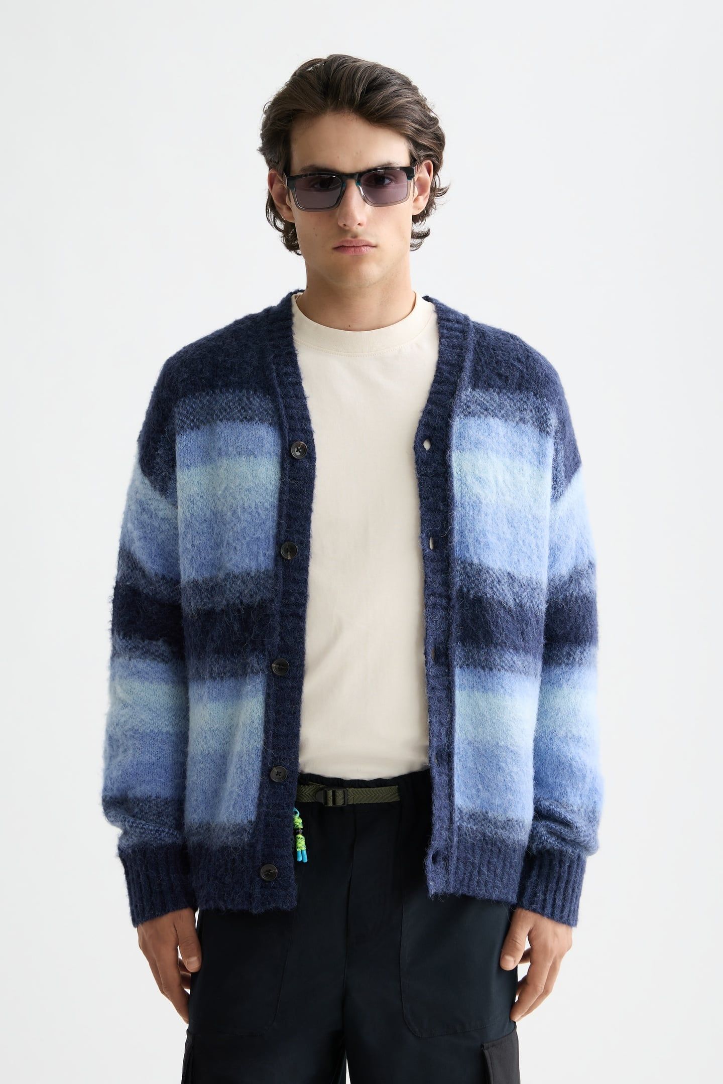 ALPACA WOOL BLEND CARDIGAN PEACOAT MELANGE 2