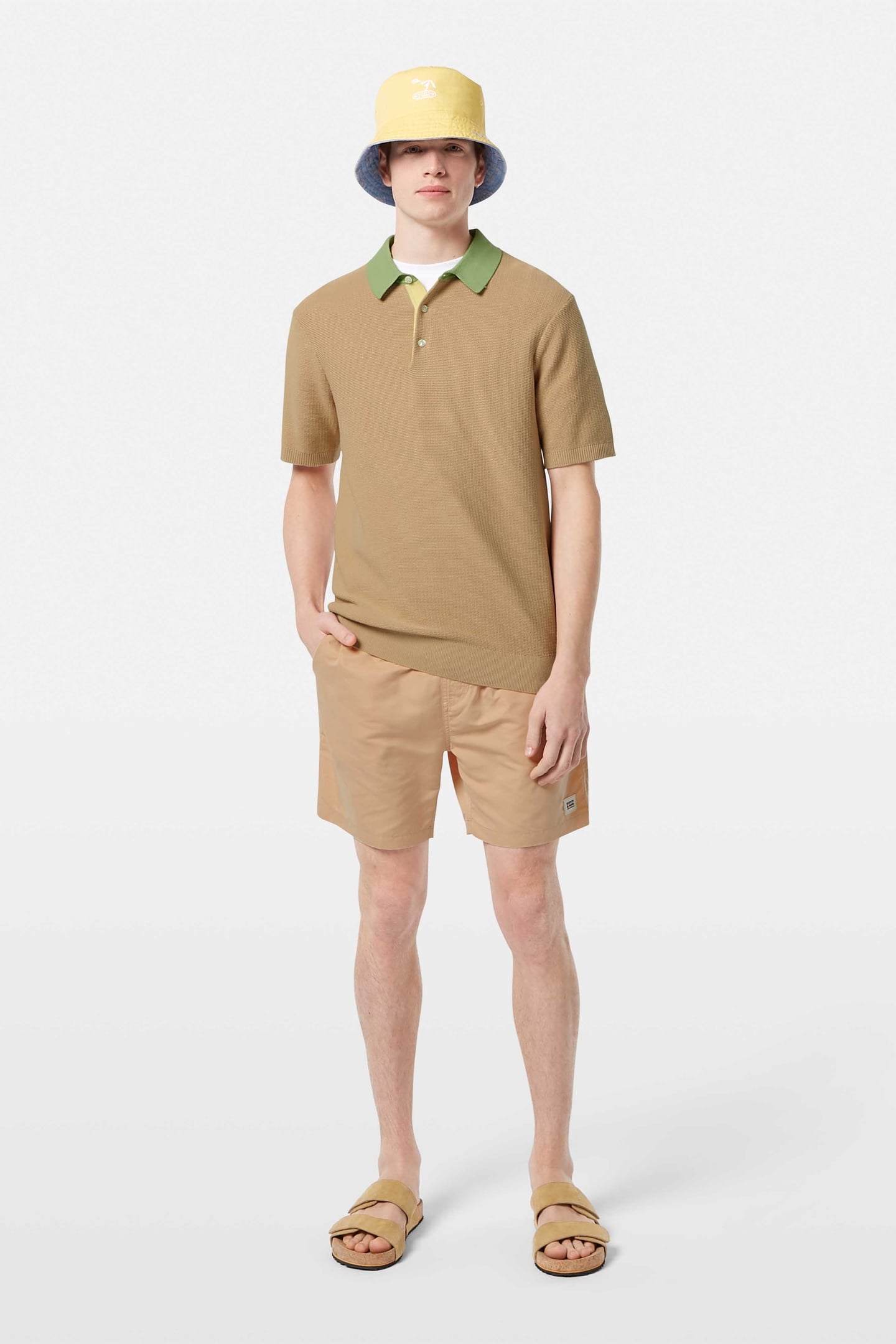 STRUCTURED KNITTED POLO SOFT CAMEL 2