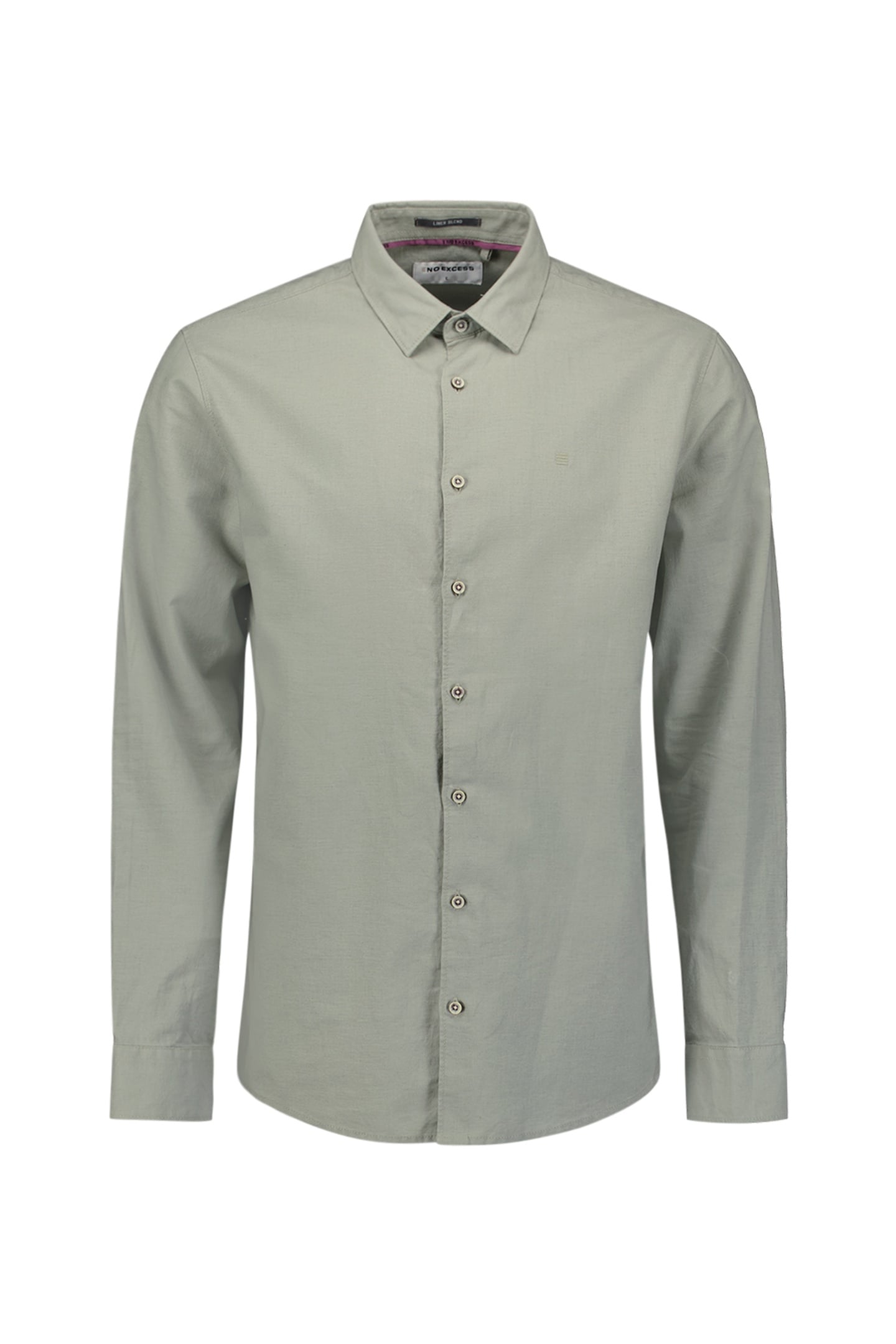 SHIRT SOLID WITH LINEN LIGHT ARMY 4