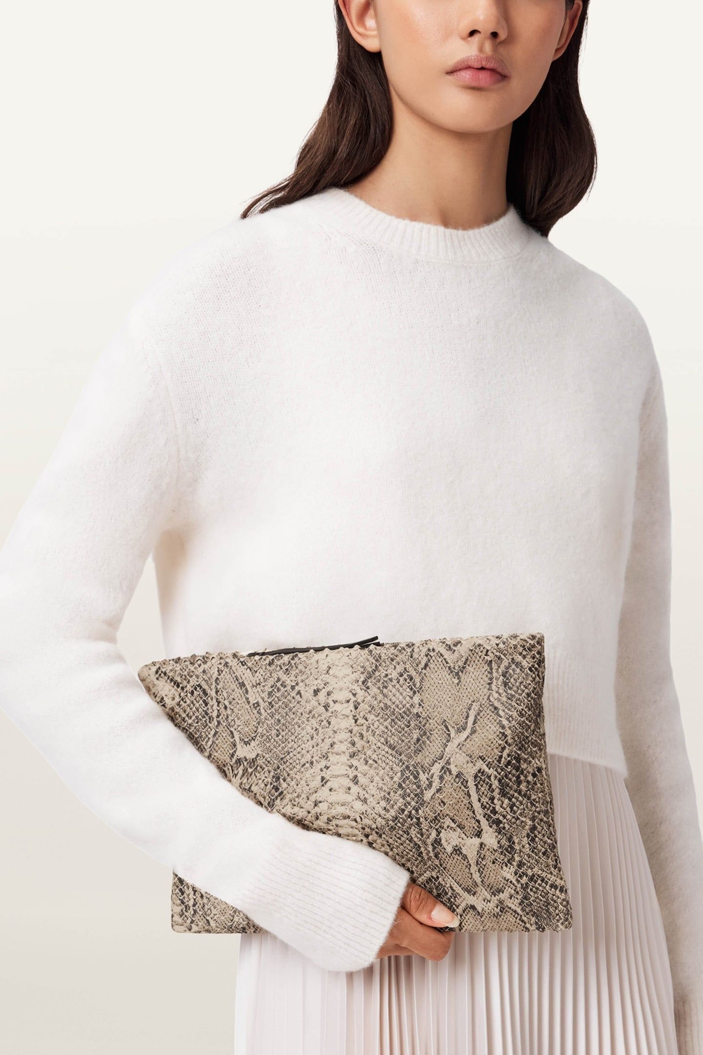BETTINA SNAKE CLUTCH DESERT WHITE 6
