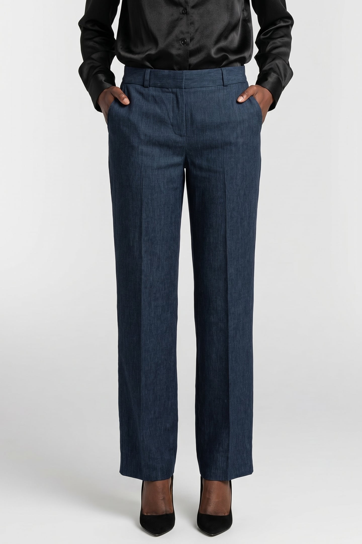 FRONT TROUSERS LINEN BLUE 1
