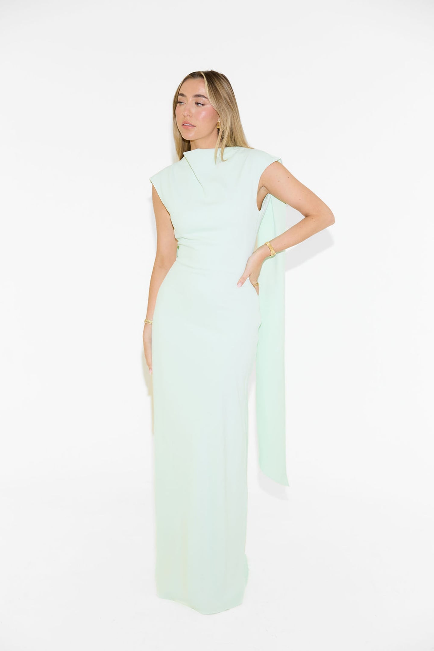 DRAPE MAXI DRESS MINT 5