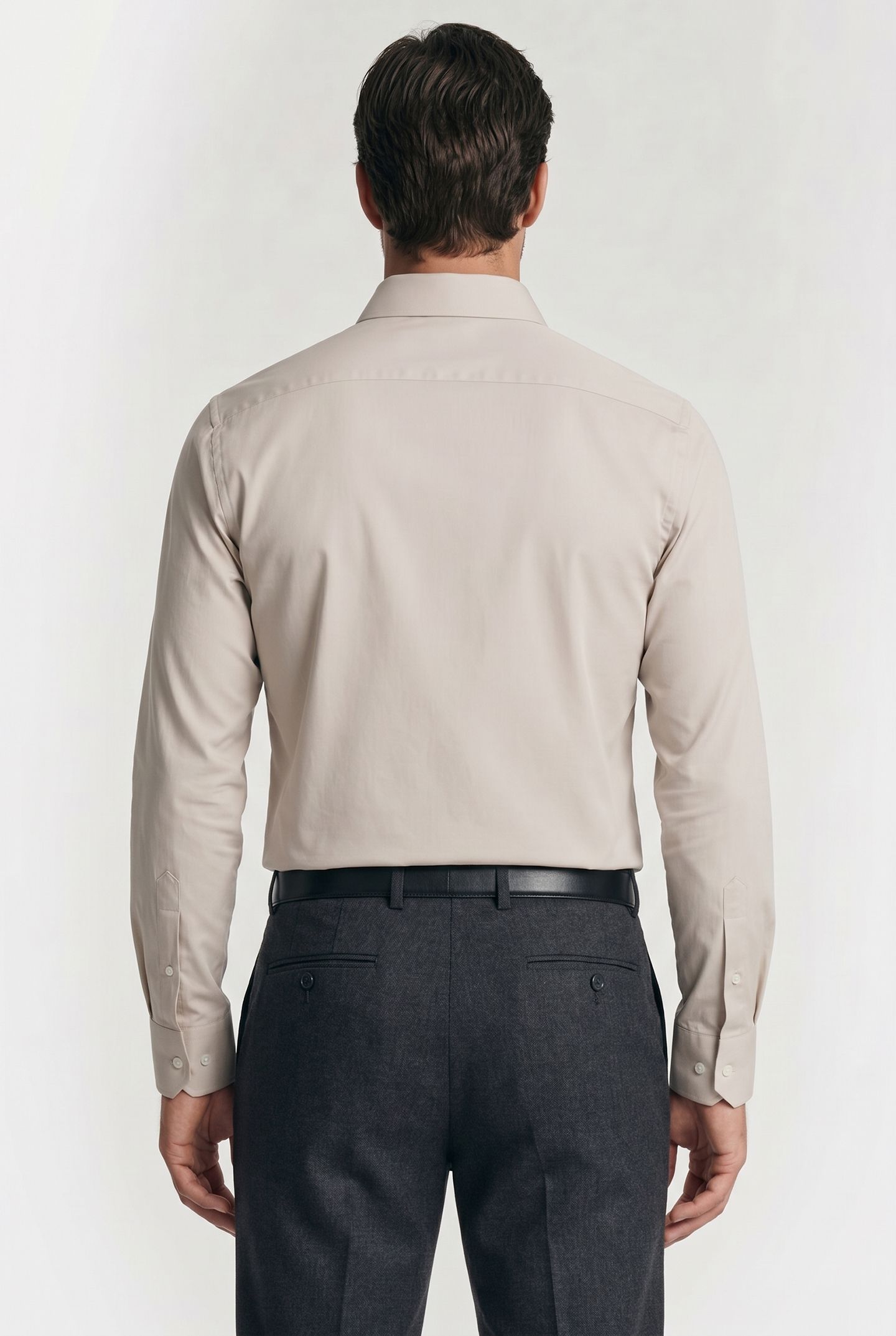 MENS S/C TAILORED FIT SHIRT GREY BEIGE 3