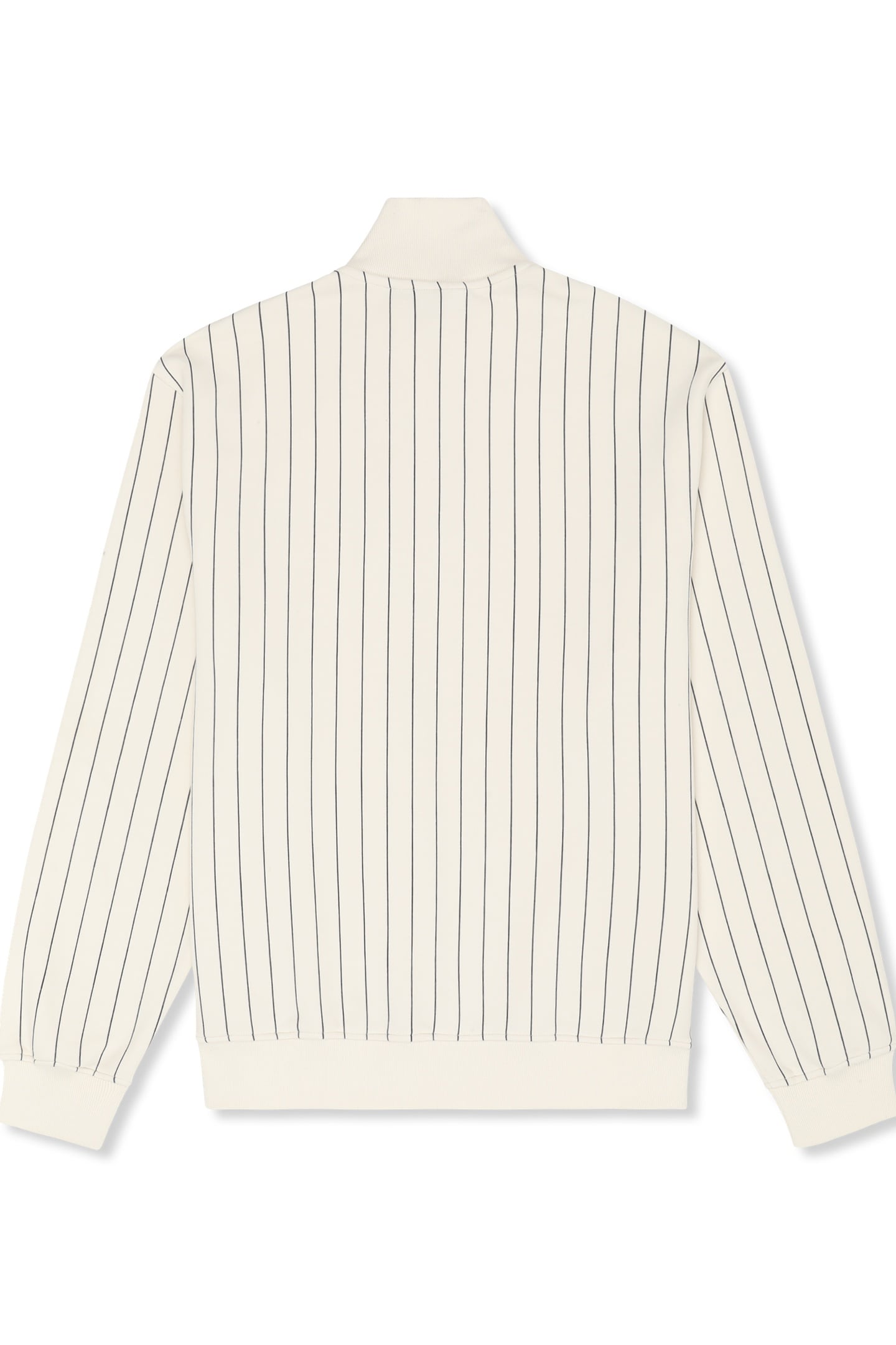 STATUTO LOOSE PINSTRIPED HALF ZIP SWEATSHIRT EGRET / BLACK I 5