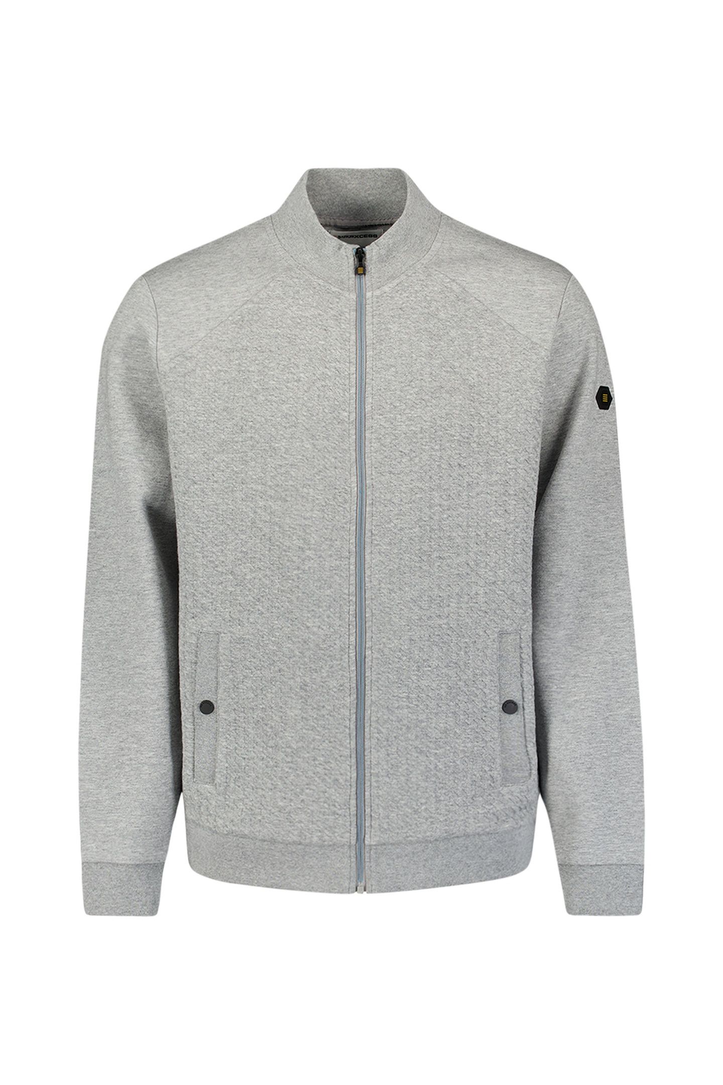 SWEATER FULL ZIPPER JACQUARD MIX GREY MELANGE 5