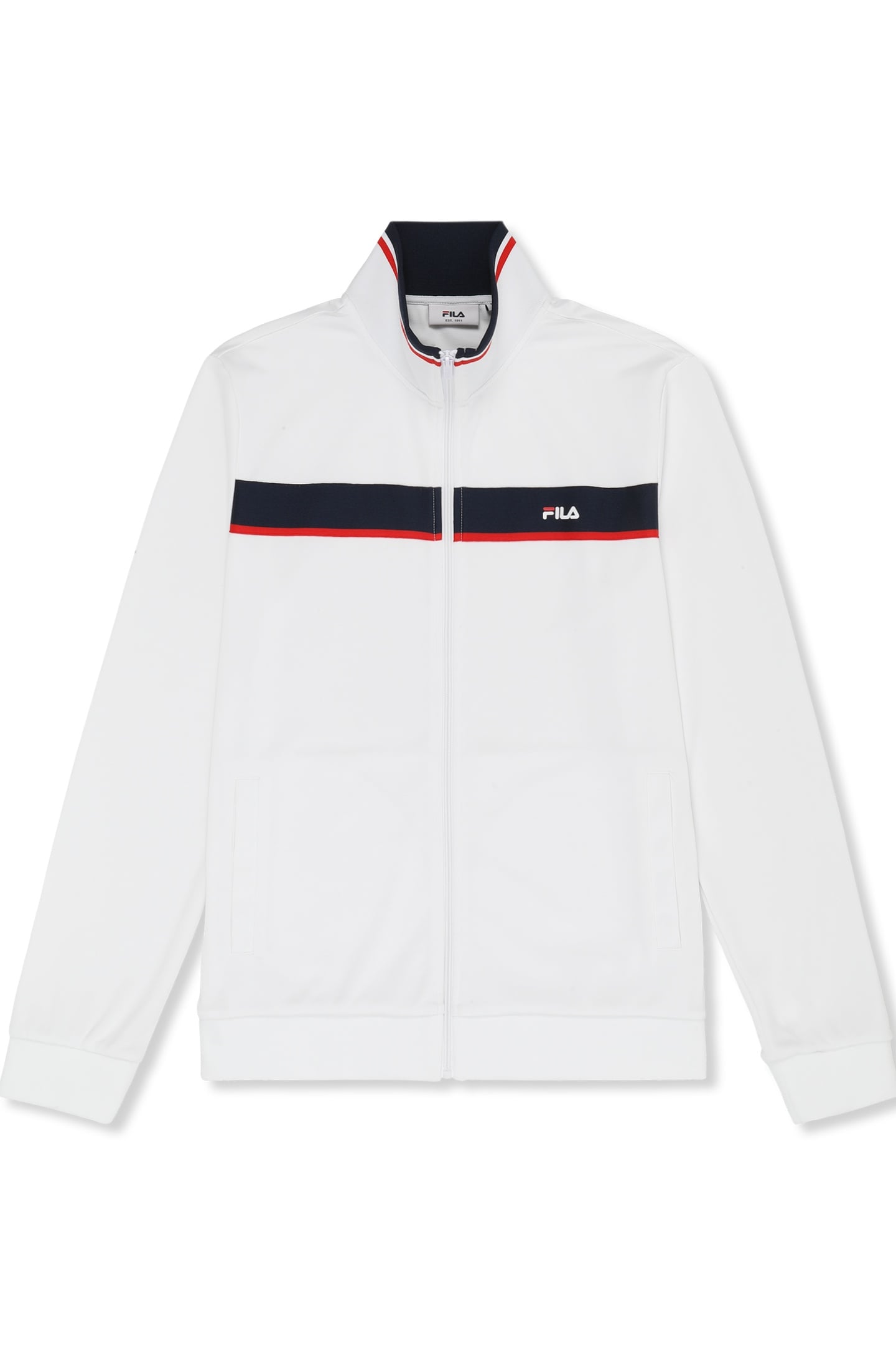 SAGANO REGULAR TAPED TRACK JACKET BRIGHT WHITE-BLACK IRIS 4