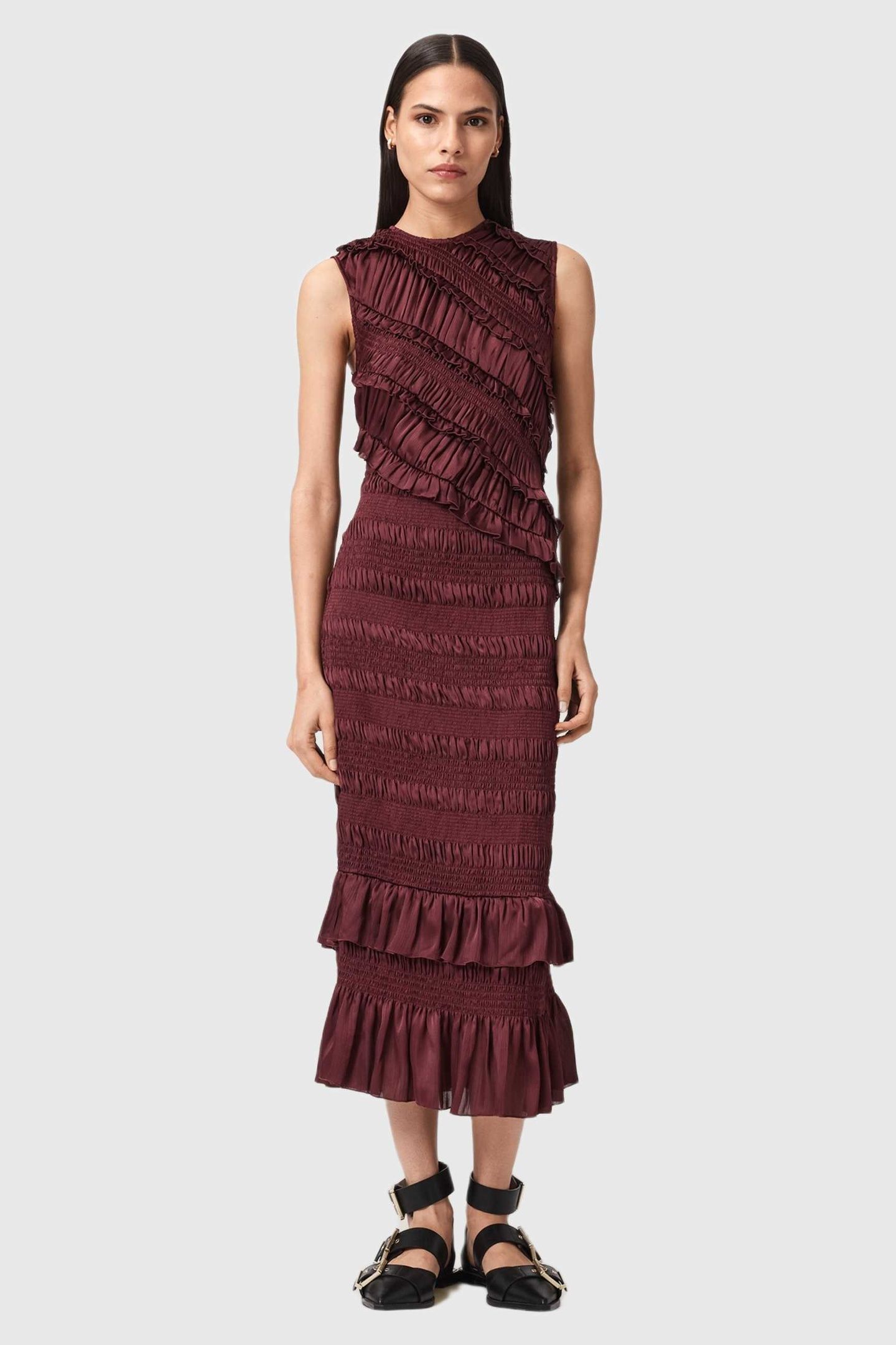 NYLA DRESS TAWNY PORT RED 2