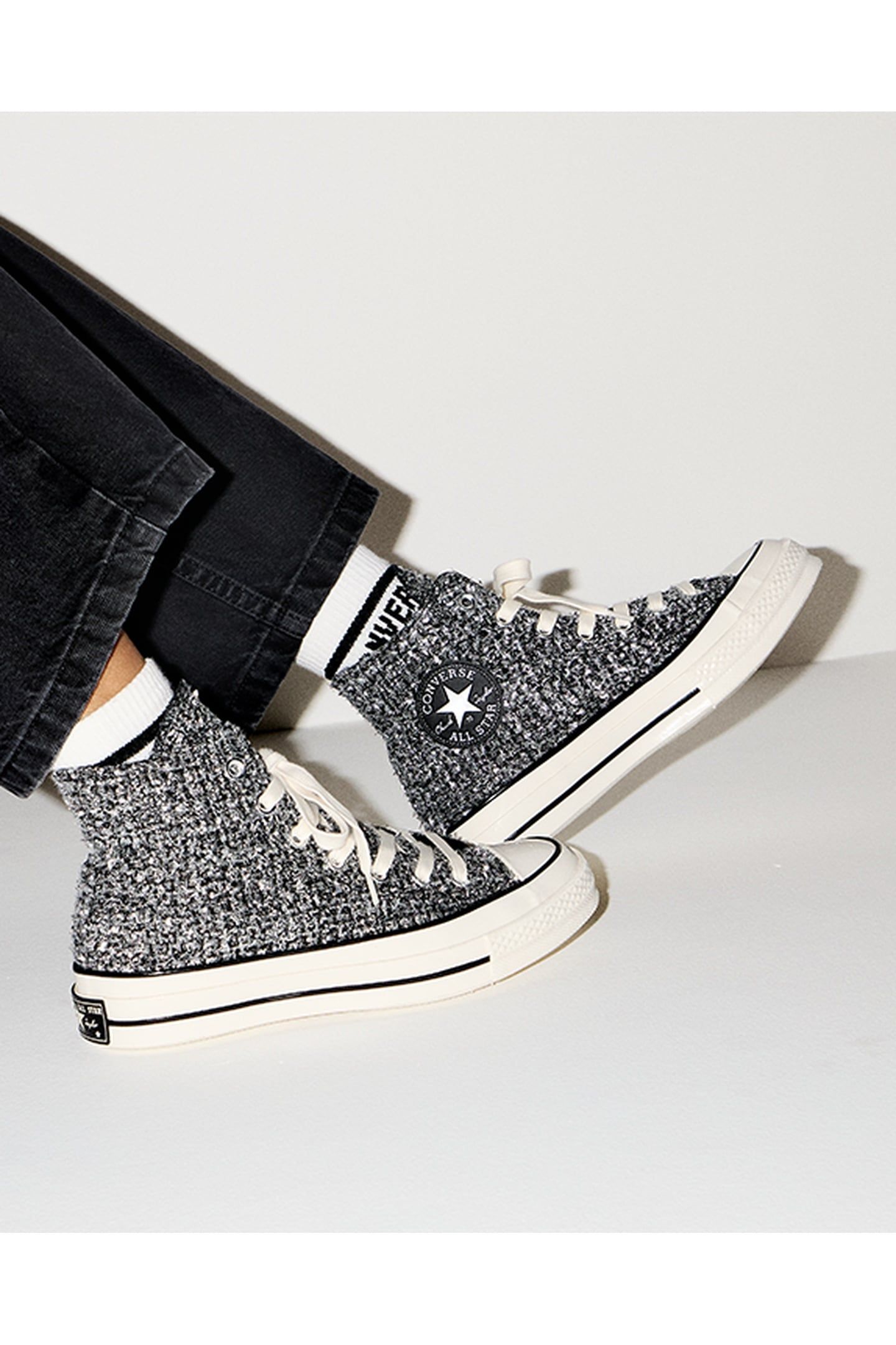 UNISEX CHUCK 70 HI BLACK/SILVER/EGRET 10