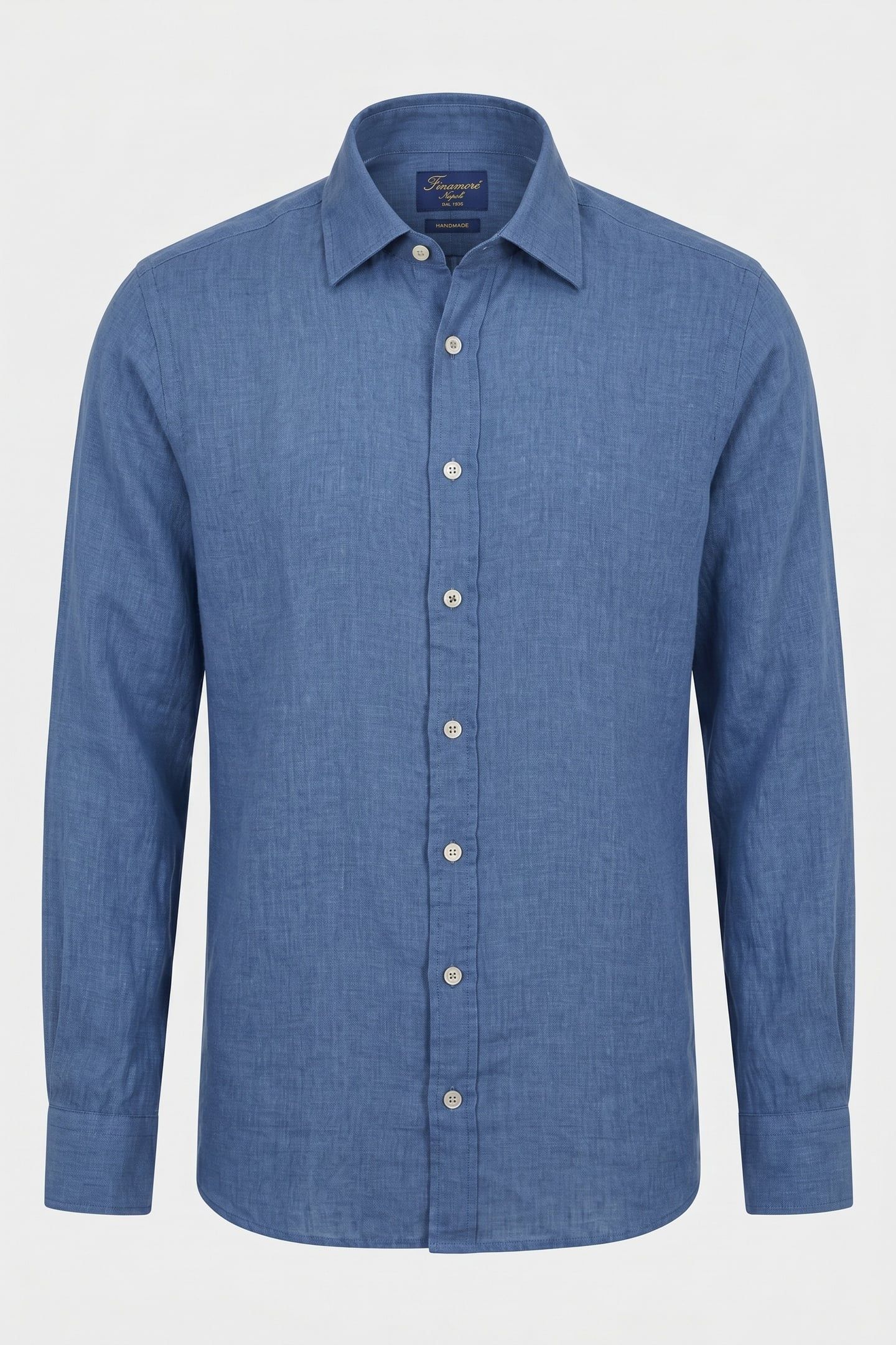 CLASSIC COLLAR SHIRT LINEN BLUE 5