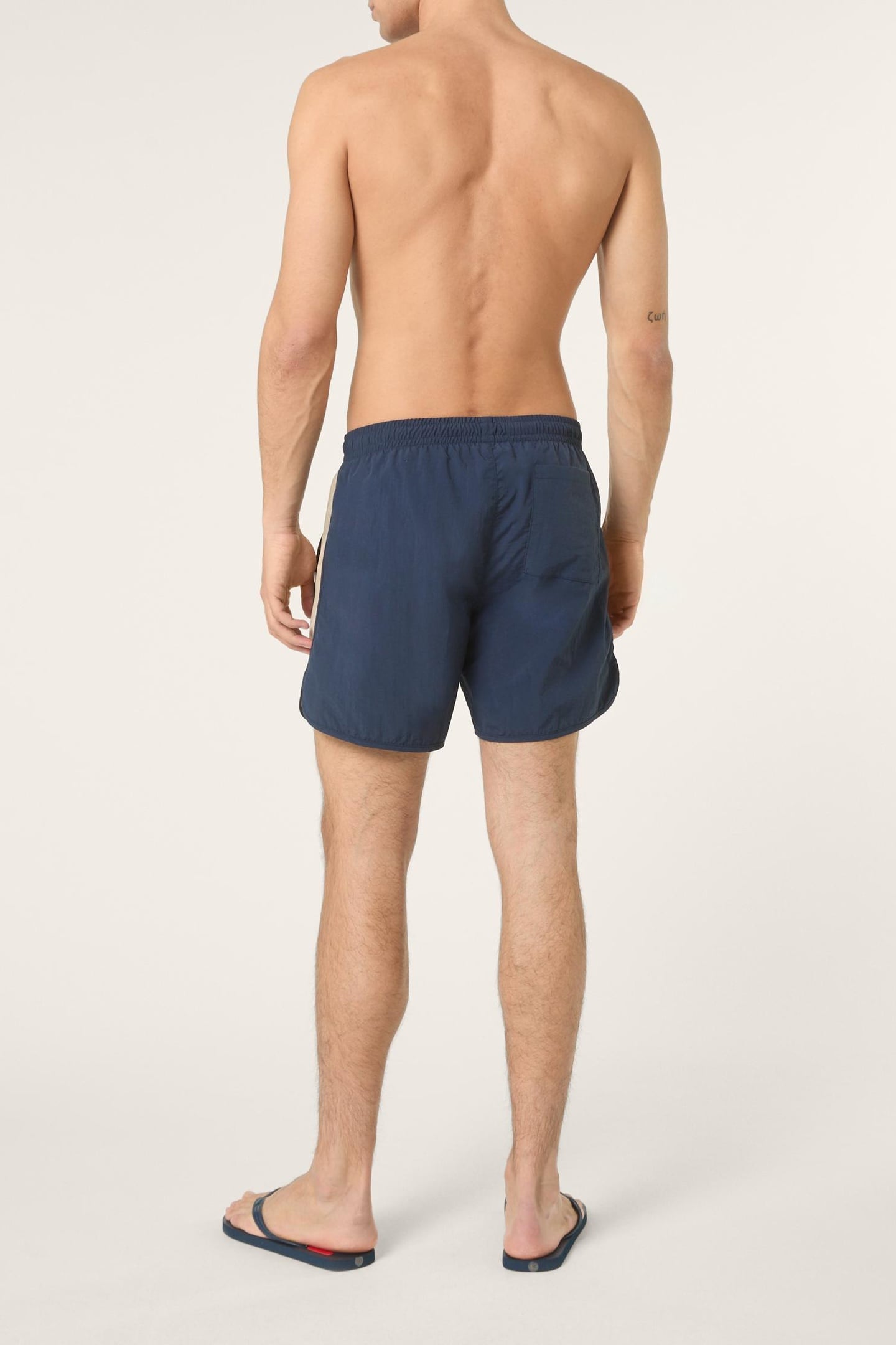 MASSA RELAXED BLOCKED BEACH SHORTS BLACK IRIS-WHITE PEPPER 3