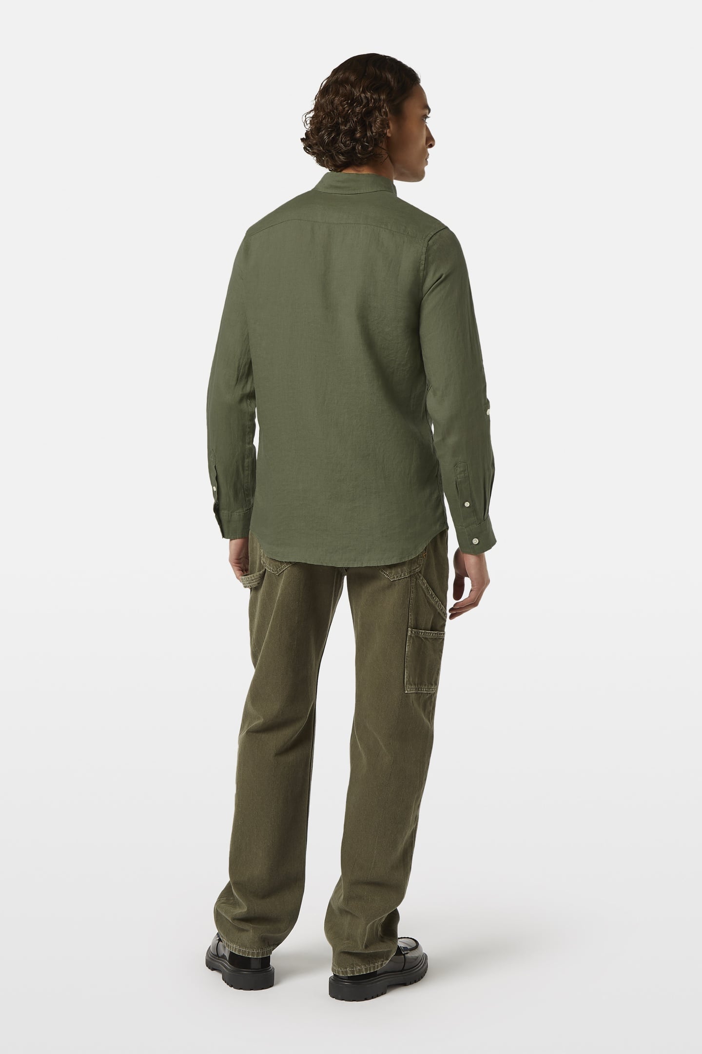 SEASONAL CORE - REGULAR FIT LINEN SHIRT ARMY 3