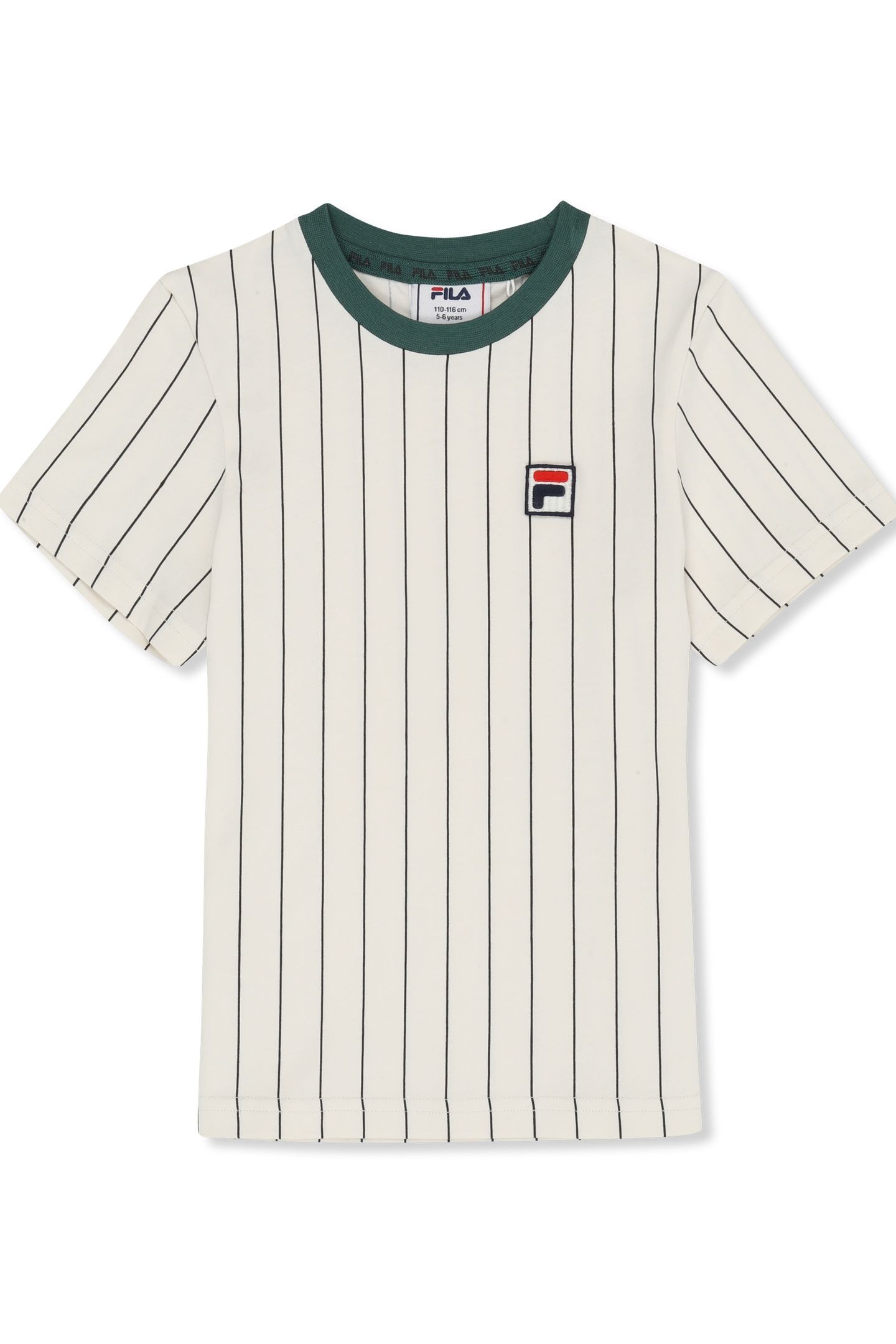 LUBACO REGULAR PINSTRIPED T-SHIRT EGRET / BLACK STRIPED (2/1 1