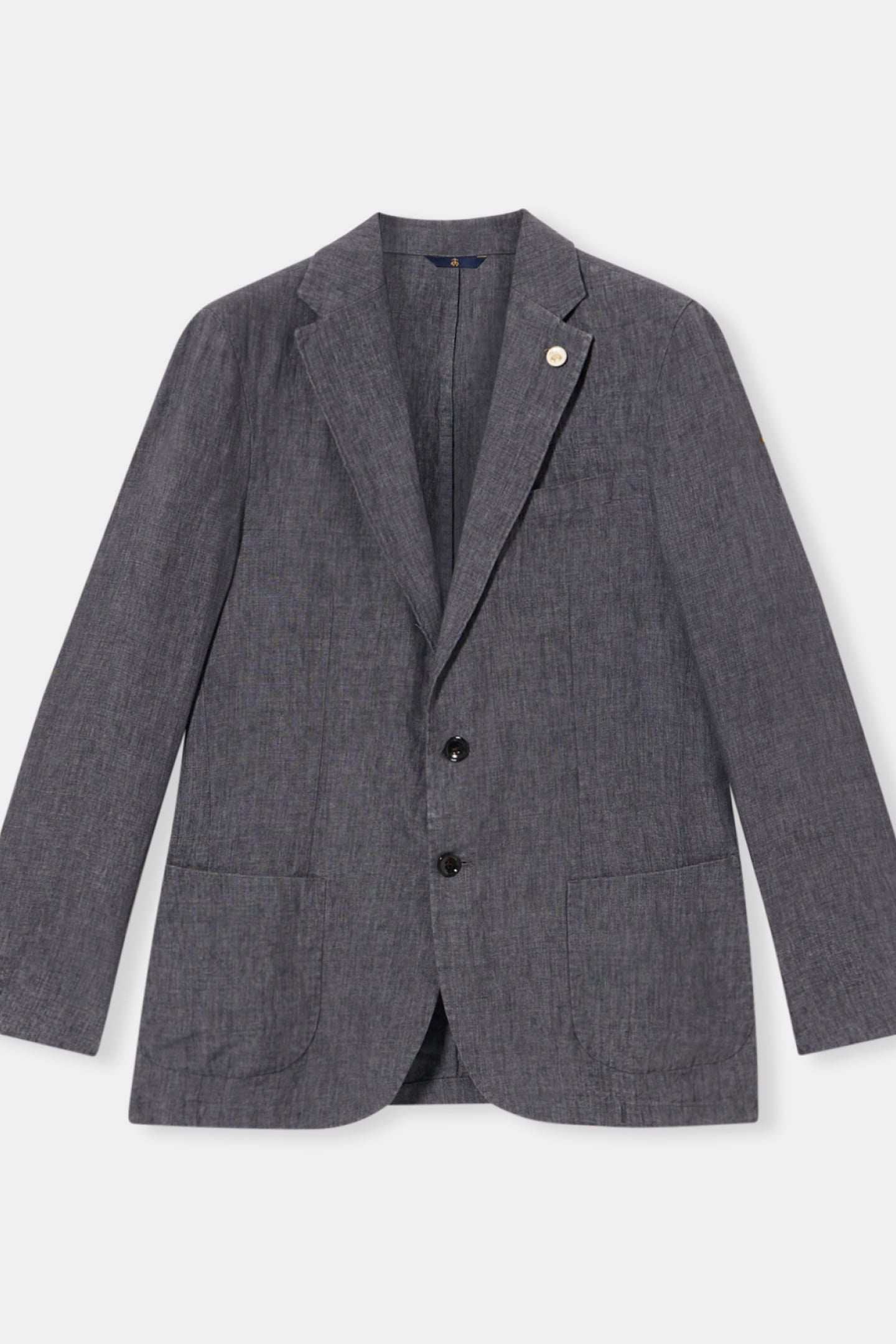 LINEN SINGLE-BREASTED BLAZER DARK GREY 4