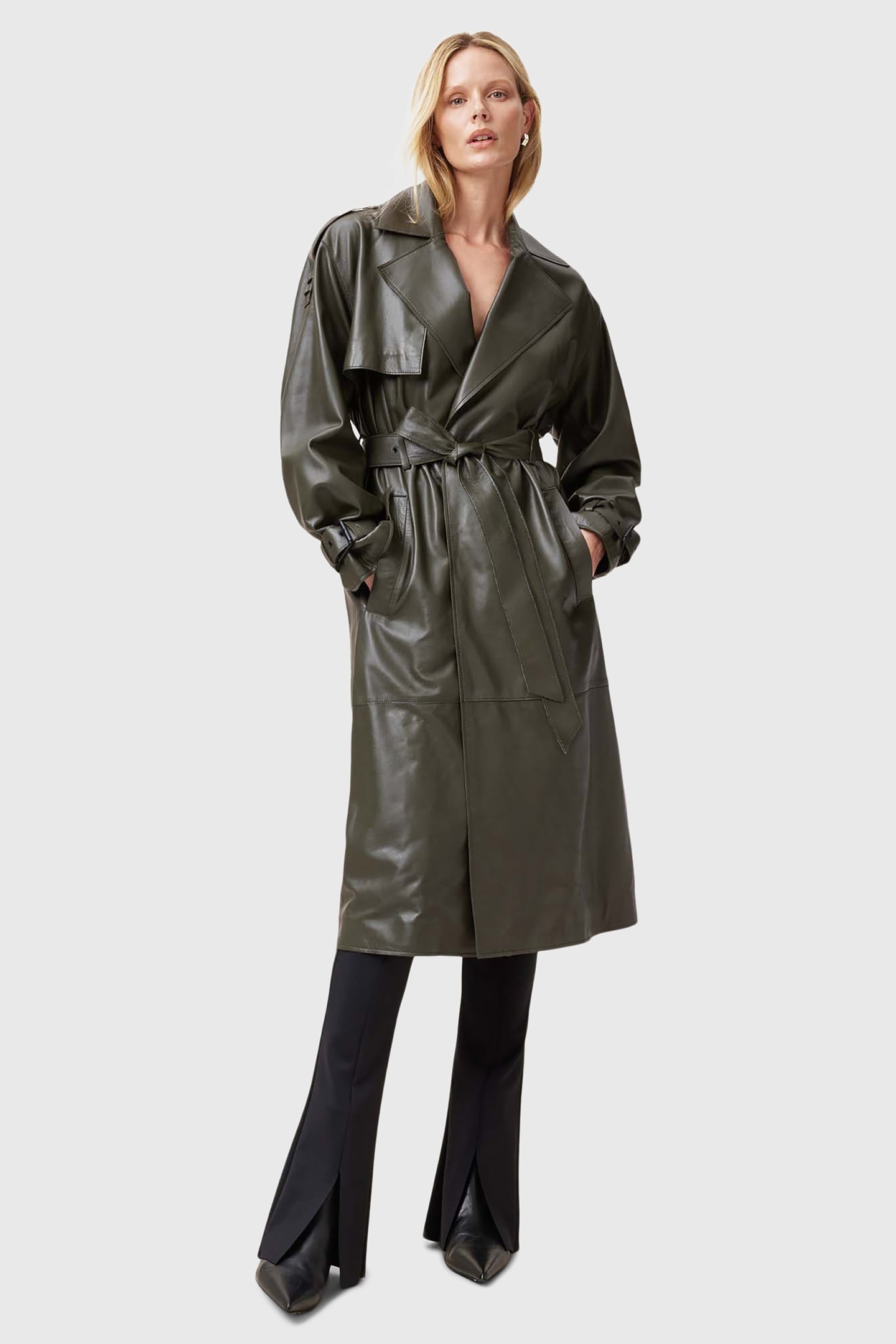 INEZ TRENCH KHAKI GREEN 3