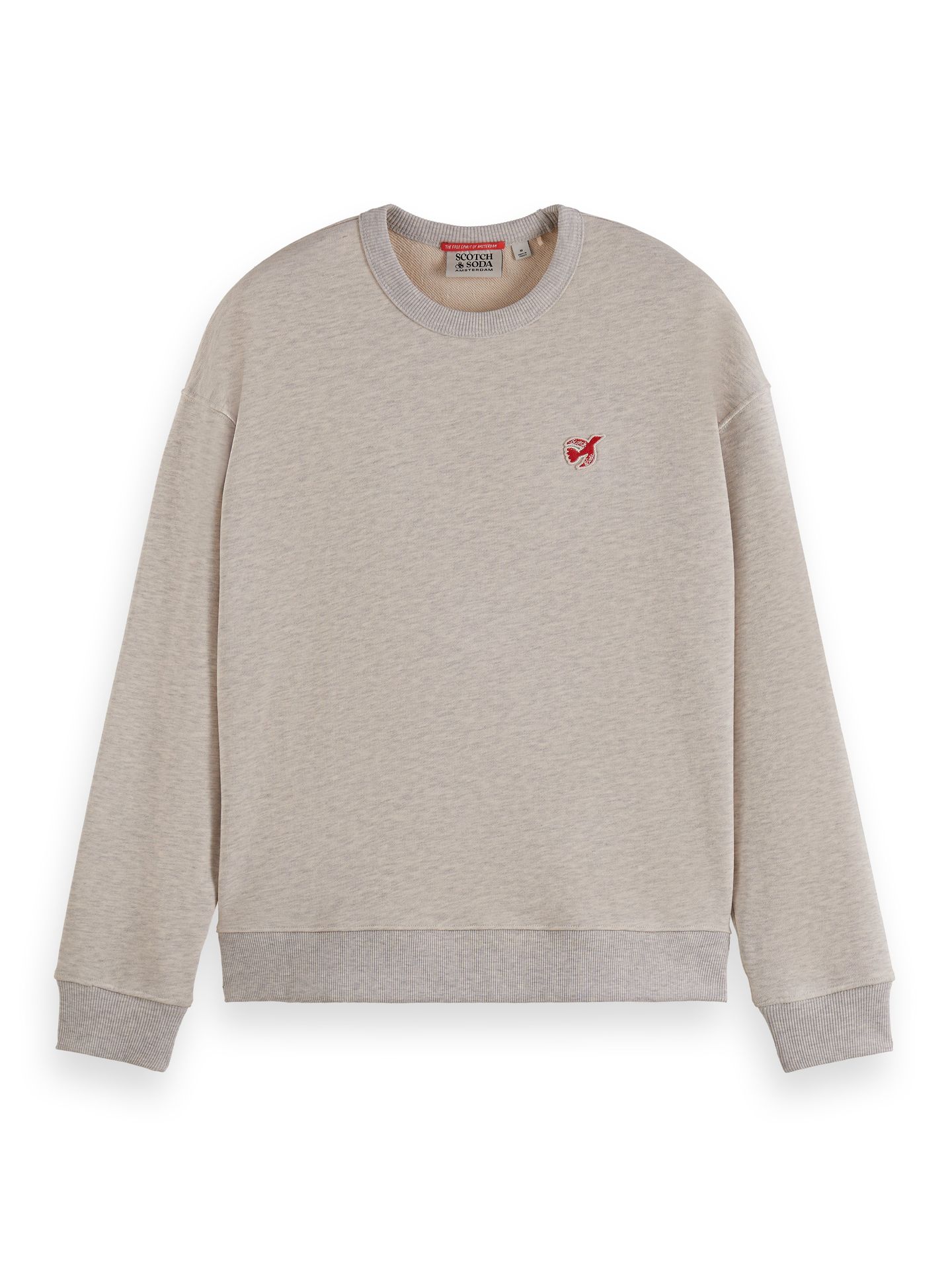 CORE - THE FREE SPIRIT PEACE BIRD SWEATSHIRT OATMEAL MELANGE 1