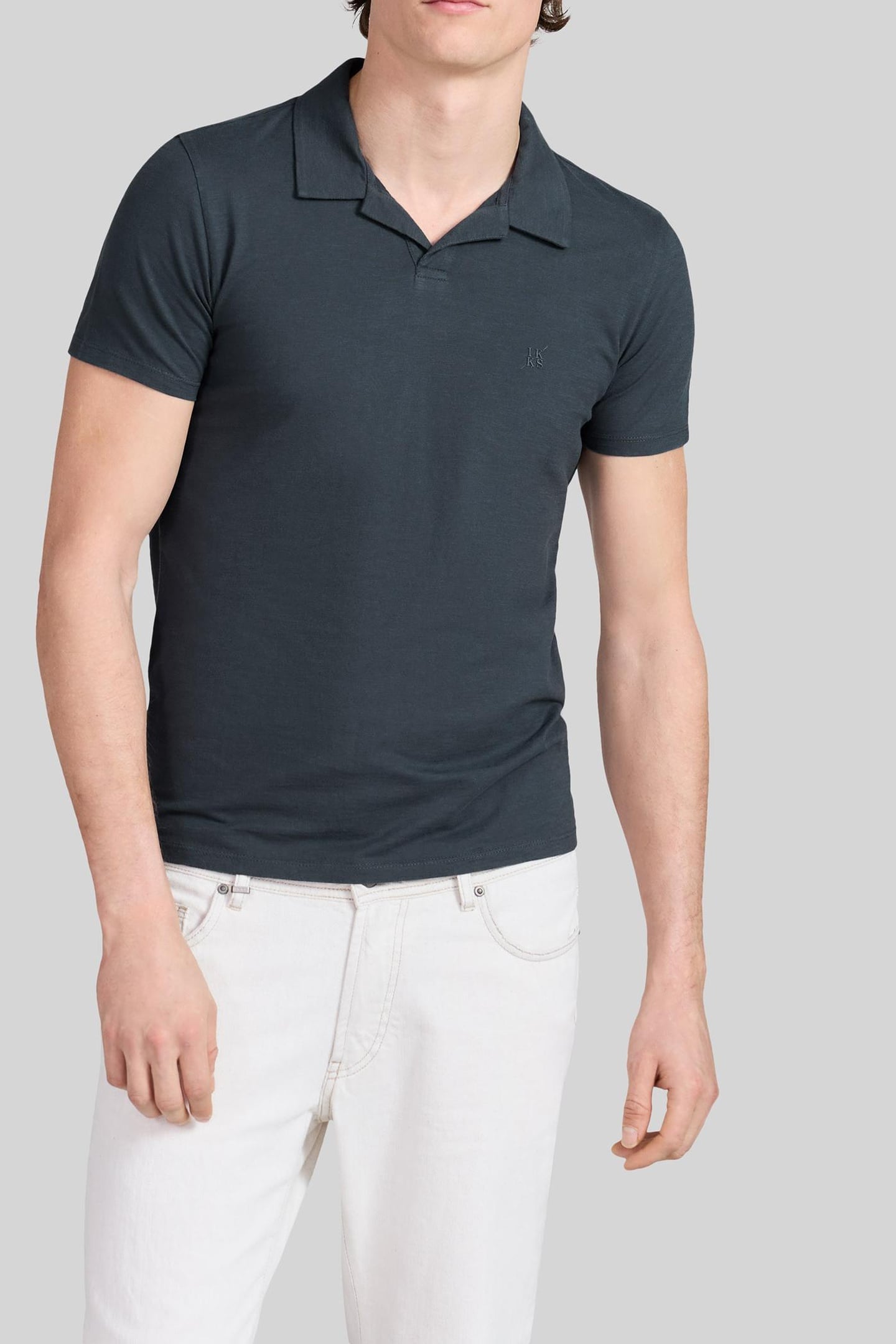 SLATE ORGANIC SLUB COTTON ESSENTIAL T-SHIRT 1