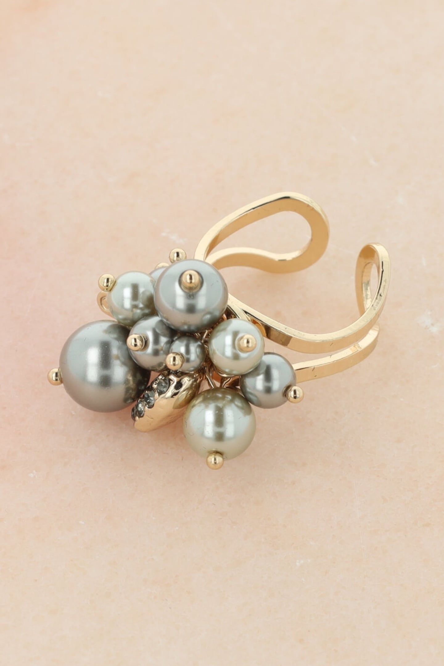 ULTIMATE PEARL RING GREY 5