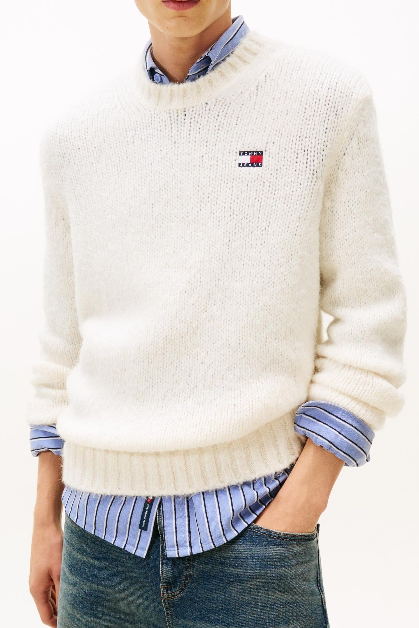 REGULAR COSY TEXTURED SWEATER ANCIENT WHITE 1