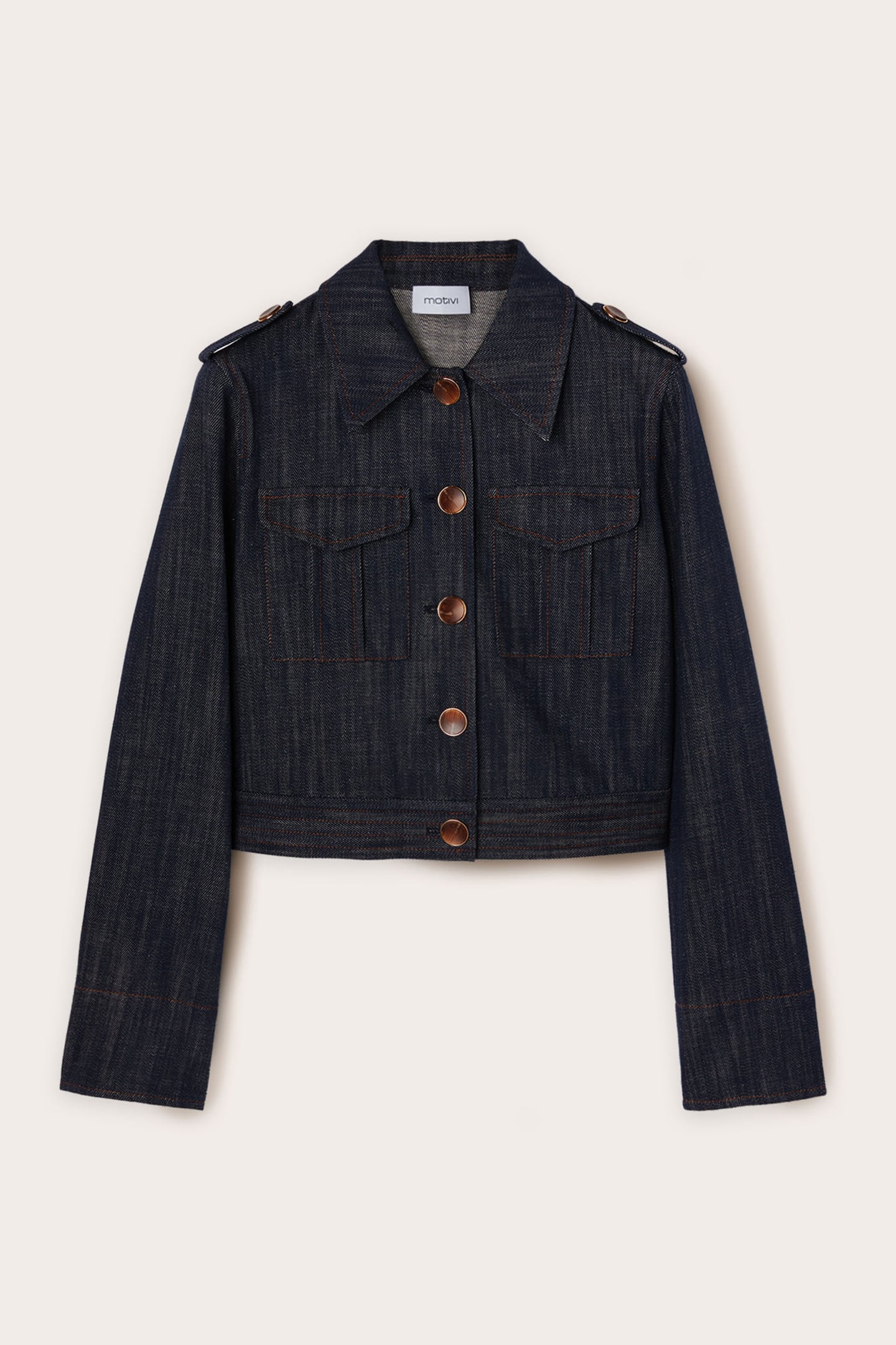 SHORT DENIM-EFFECT JACKET BLUE 4