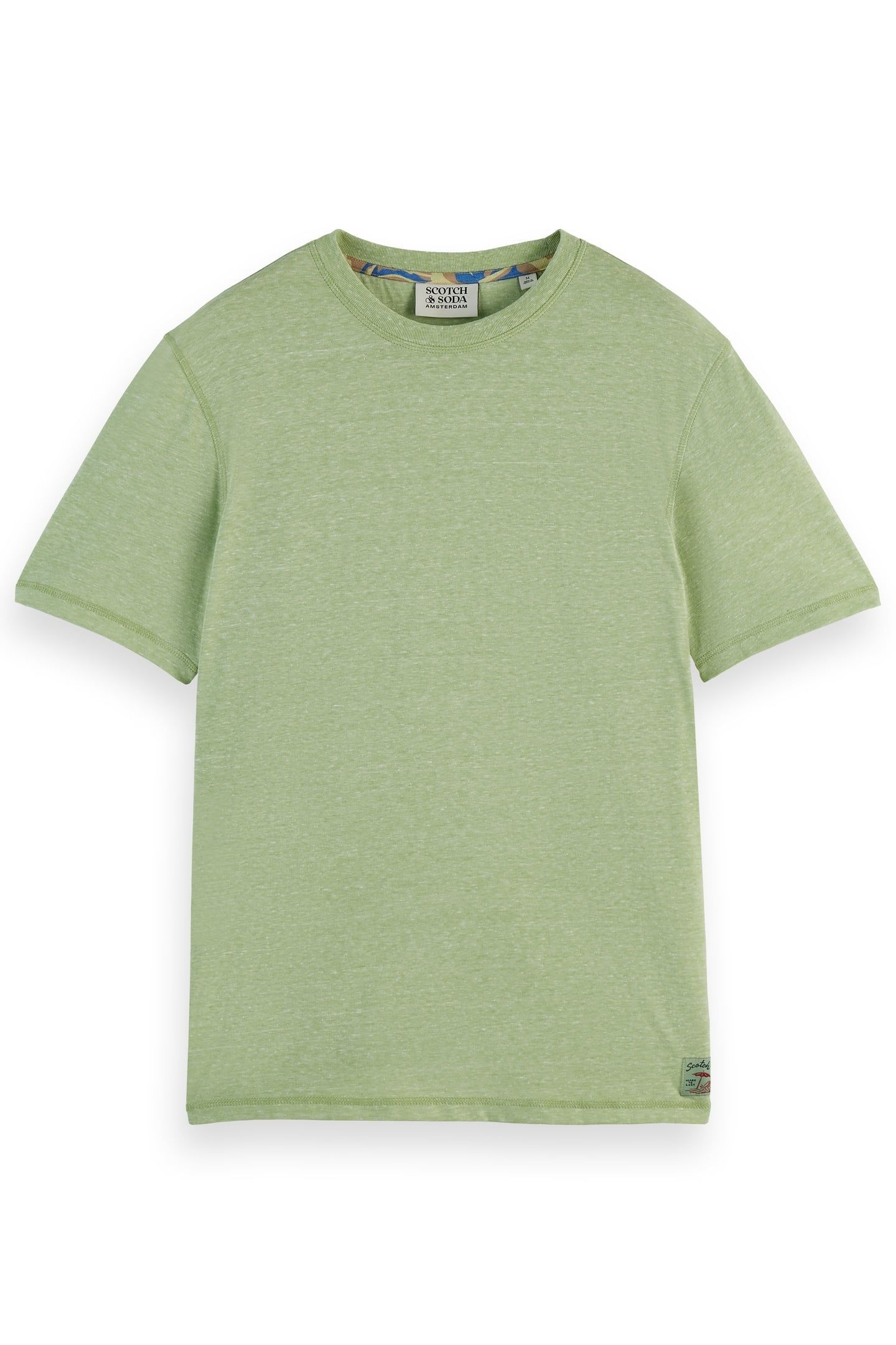REGULAR FIT MELANGE T-SHIRT PISTACHIO MELANGE 4