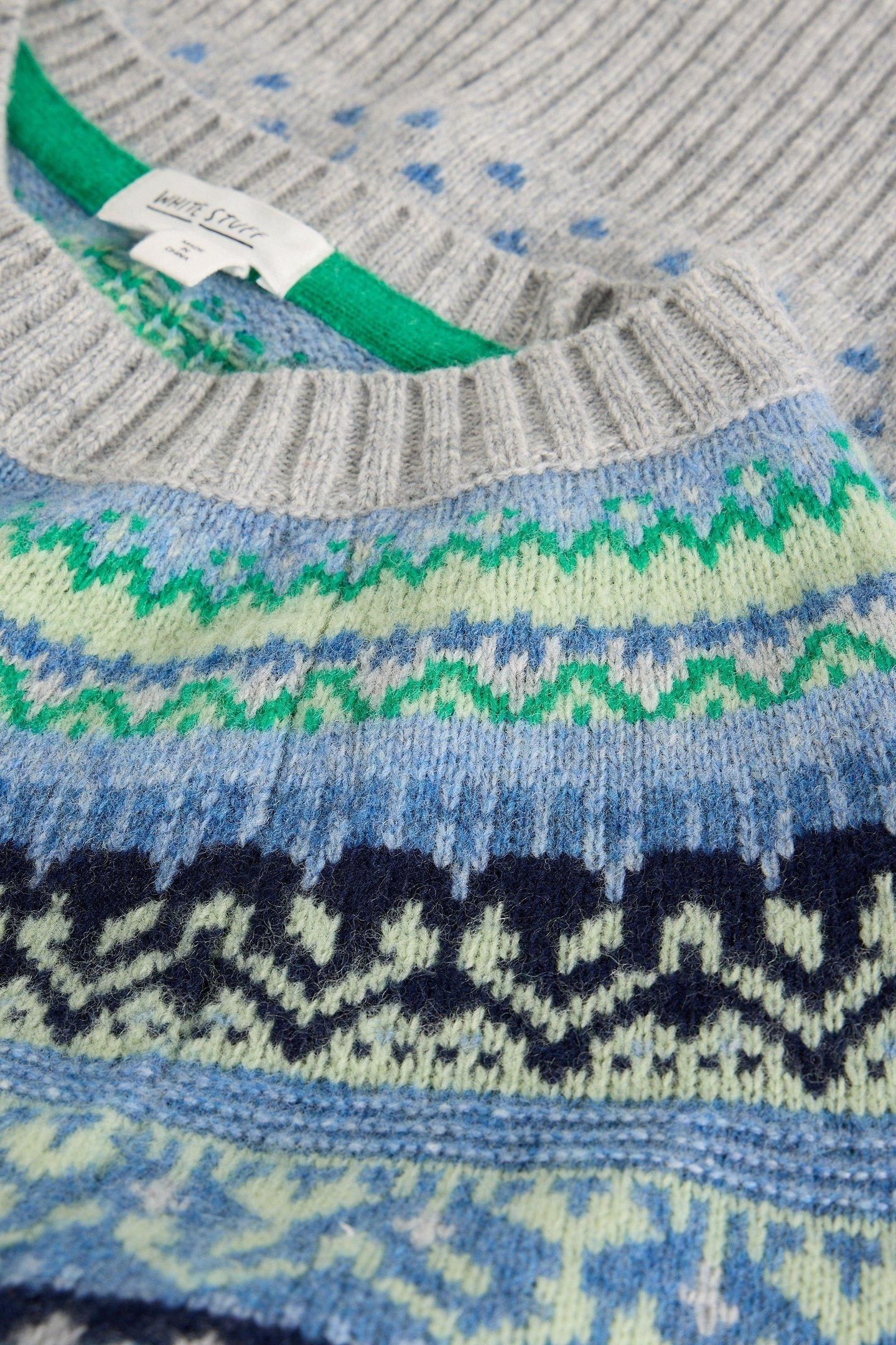 MINI HEART FAIRISLE JUMPER GREY MULTI 8