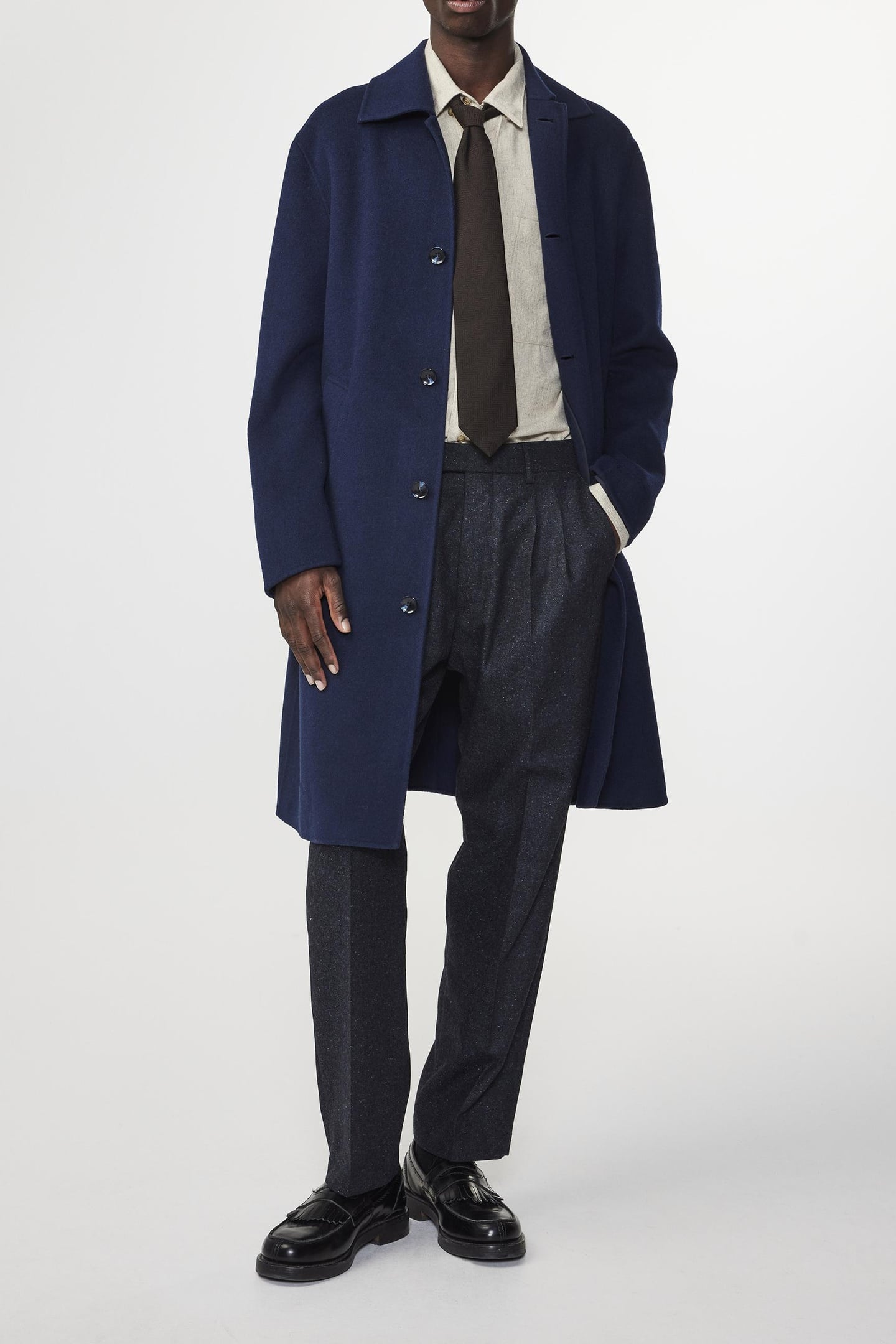FRANCO 8015 RELAXED FIT OVERCOAT, NAVY BLUE 2
