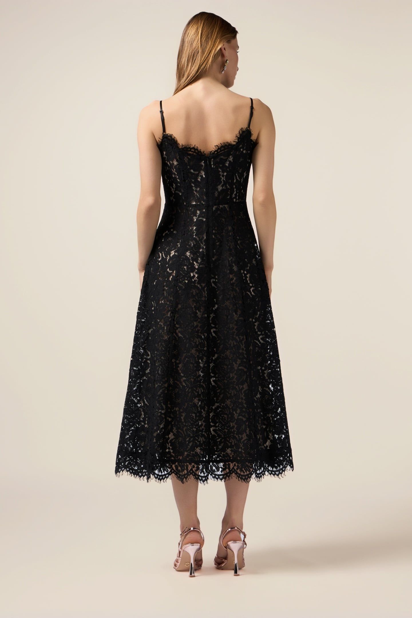 LACE MIDI DRESS BLACK 2