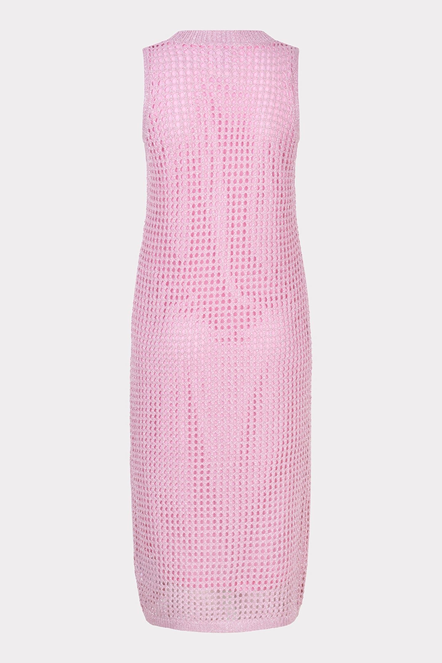 DRESS OPEN KNIT LUREX PASTEL PINK 5