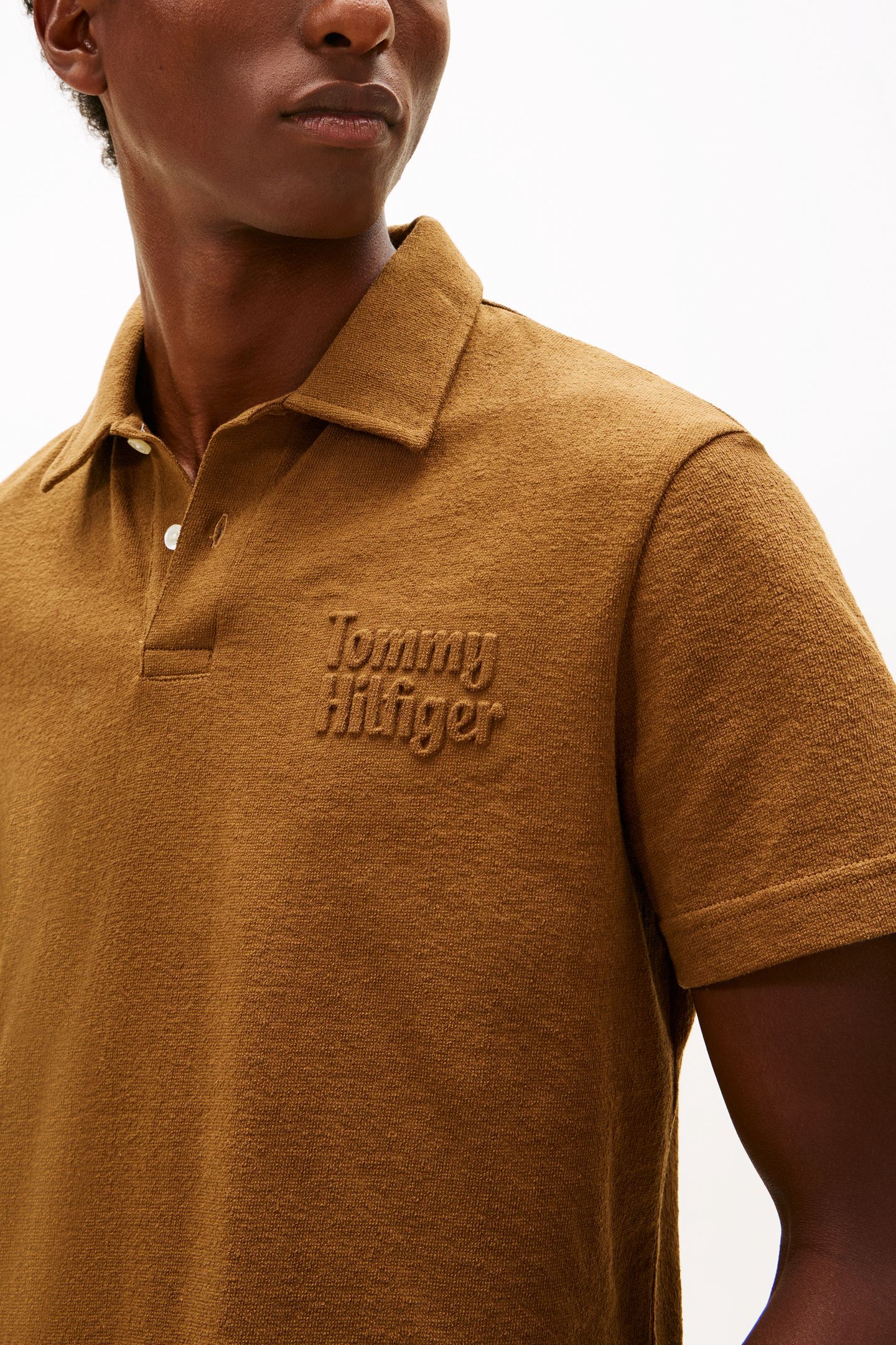 REVERSE TERRY EMBROIDERED POLO HIGHLAND KHAKI 5
