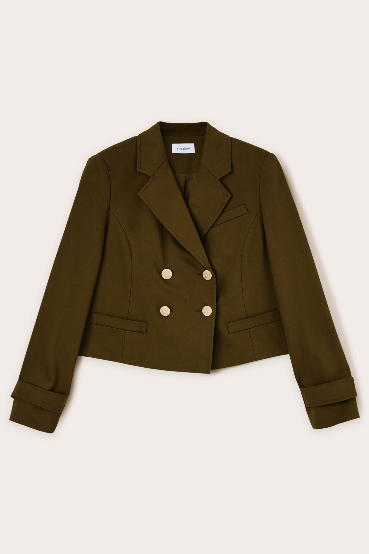 COTTON BLEND SPENCER JACKET MILITARY GREEN 4