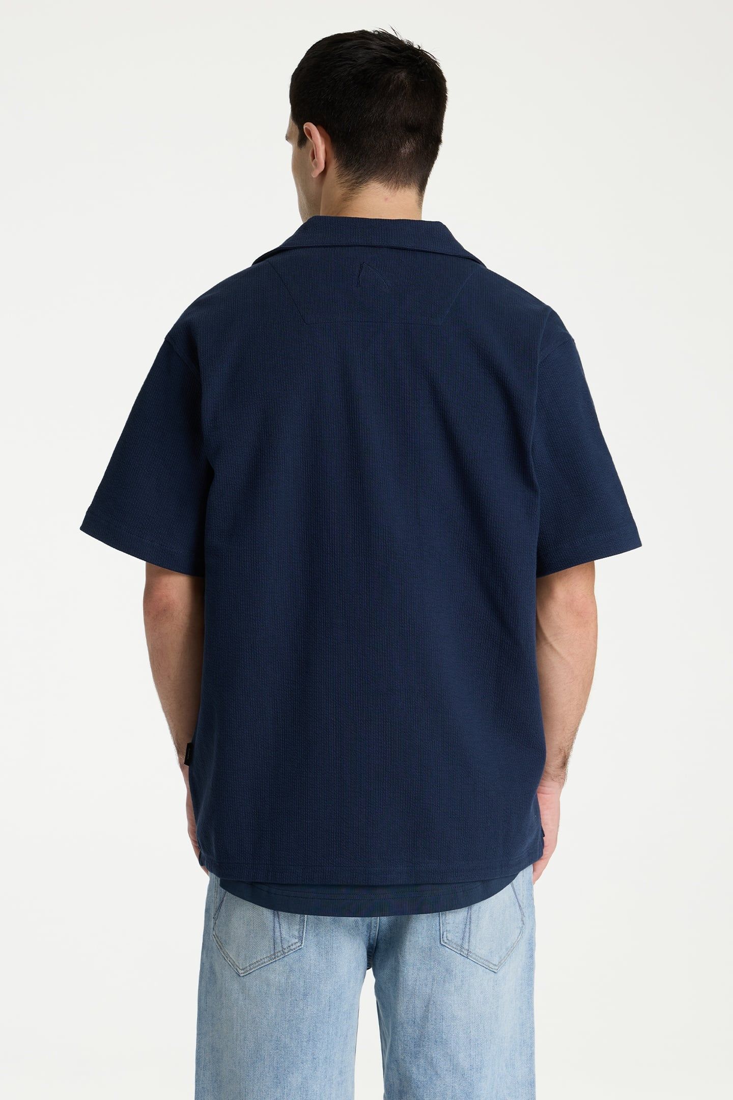 BORI STRUCTURE SHIRT SHORT SLEEVE DRESS BLUES 2