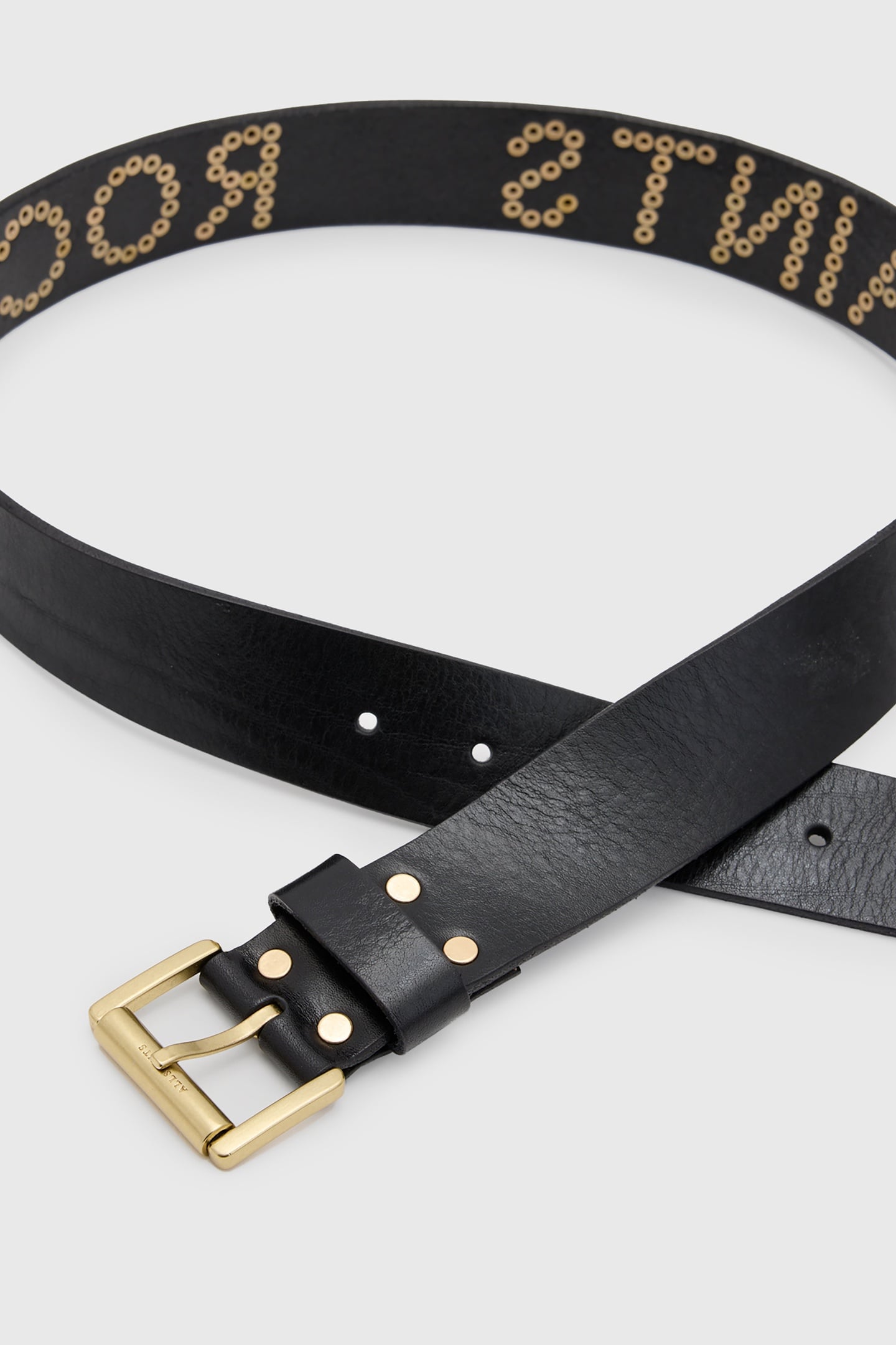 AS ROCKS STUD BELT BLACK/WARM BRASS 6