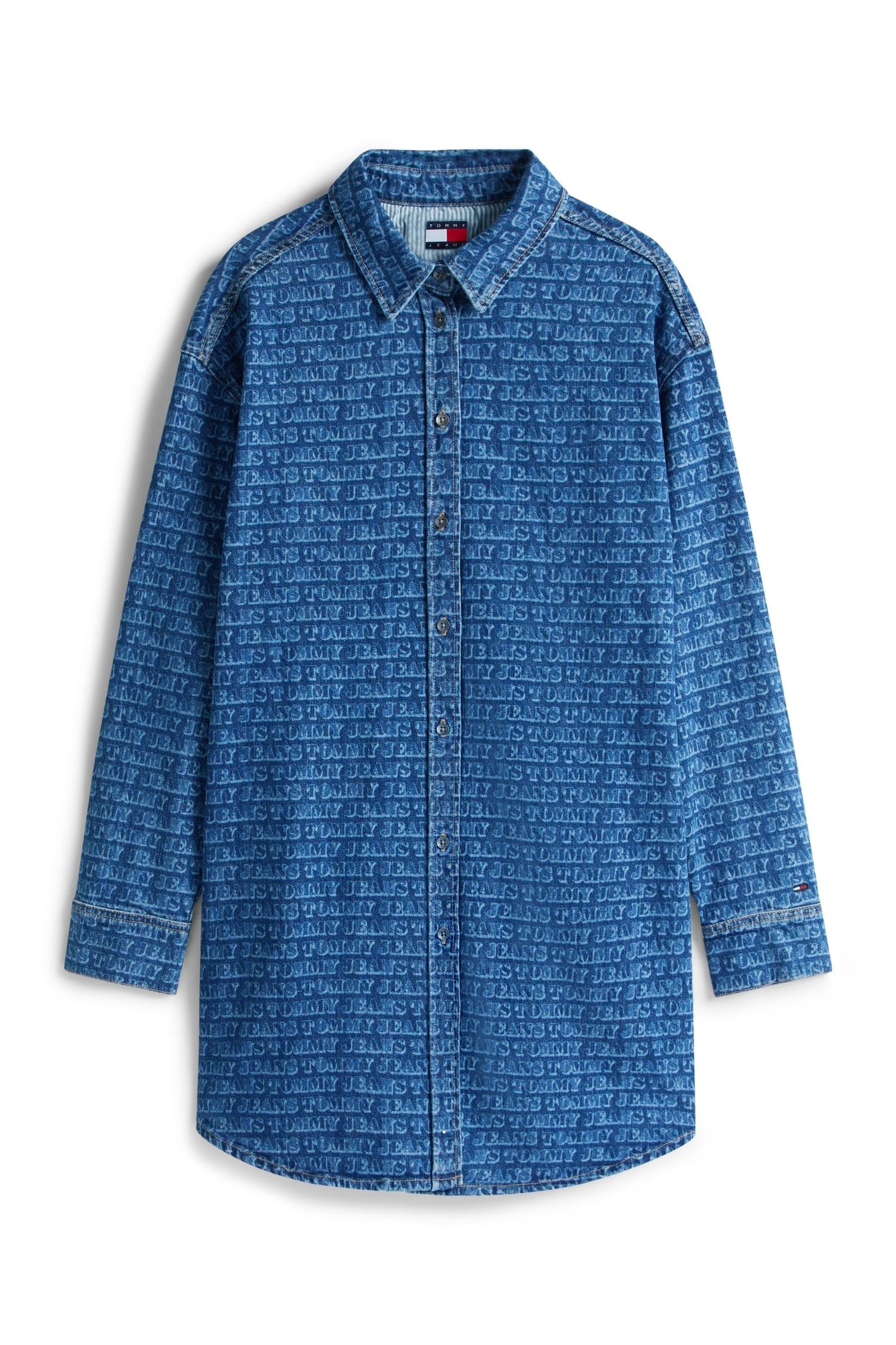 RELAXED DENIM SHIRT DRESS DENIM MEDIUM 4