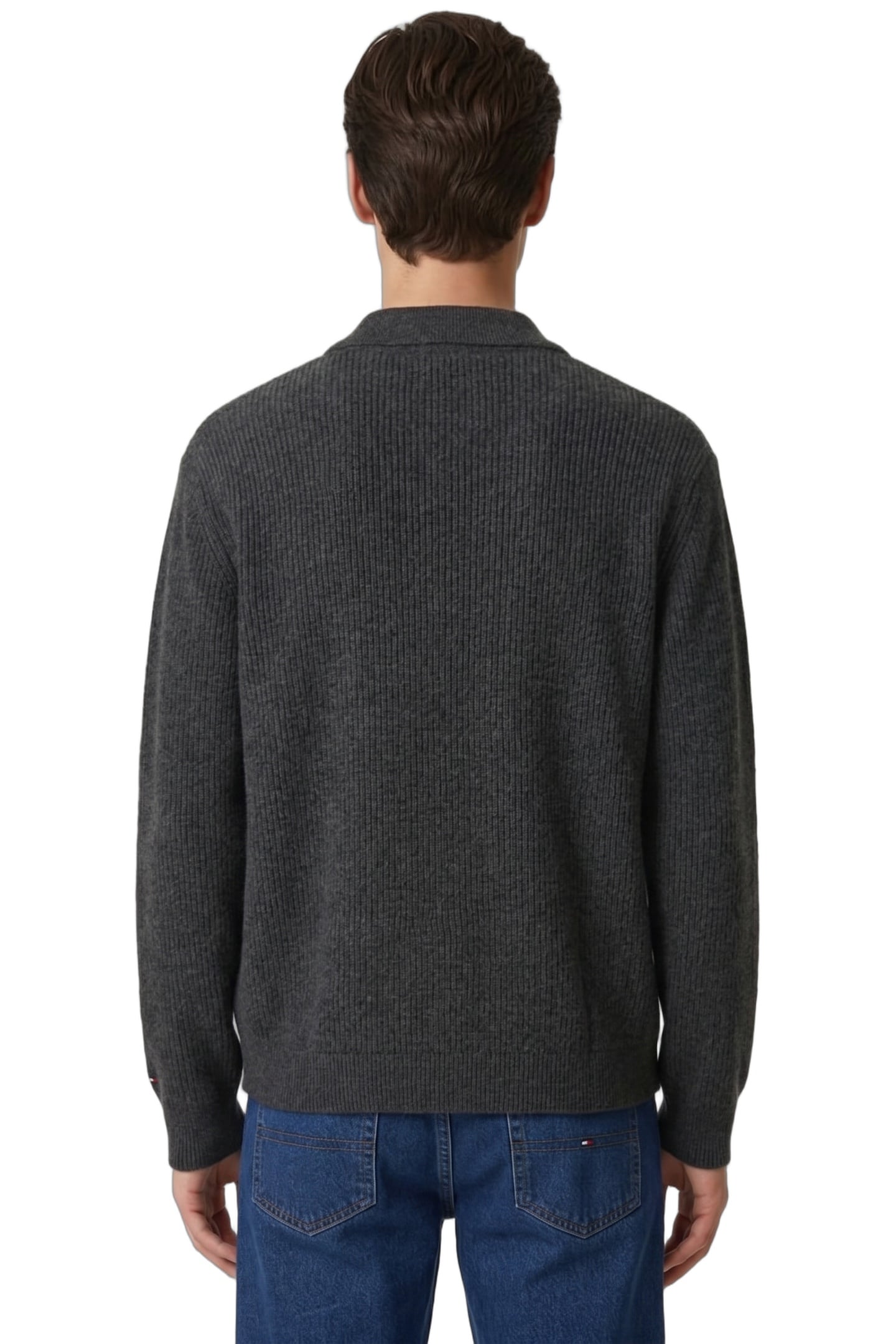 FISHERMAN RIB COACH JACKET DARK GREY HEATHER 2