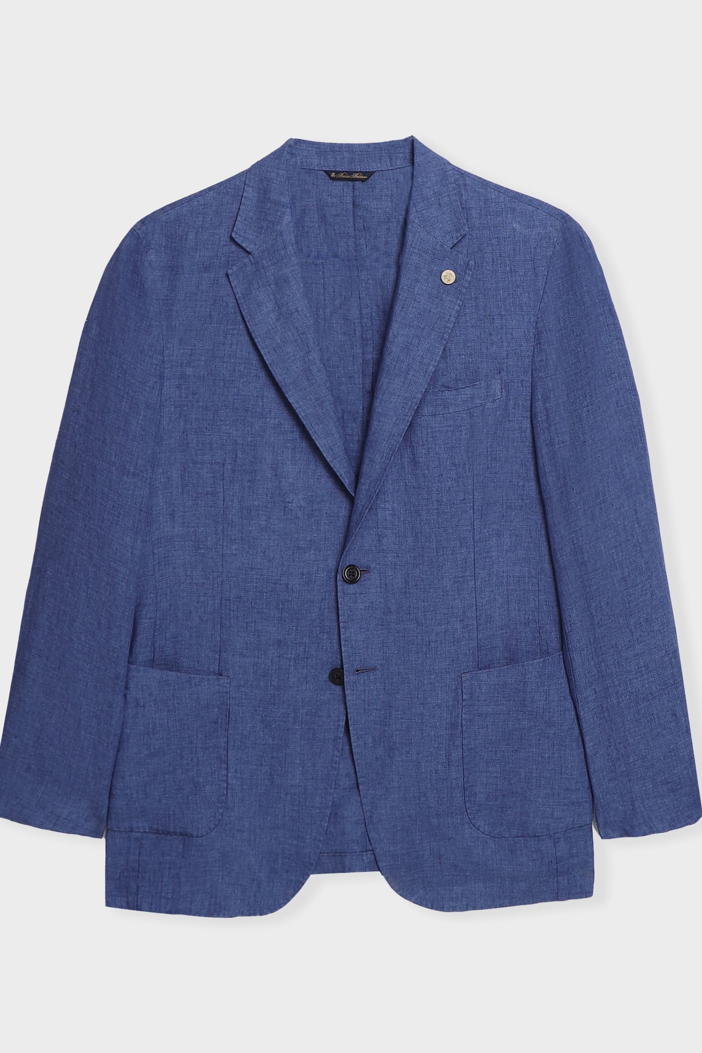 LINEN SINGLE-BREASTED BLAZER DENIM BLUE 4
