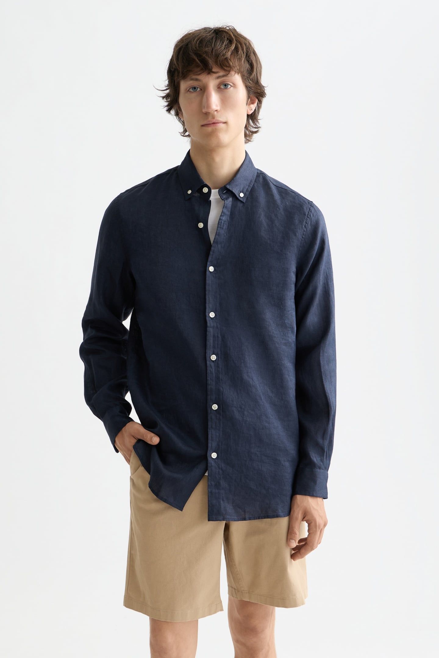 NOS LINEN REGULAR-FIT SHIRT NIGHT 1