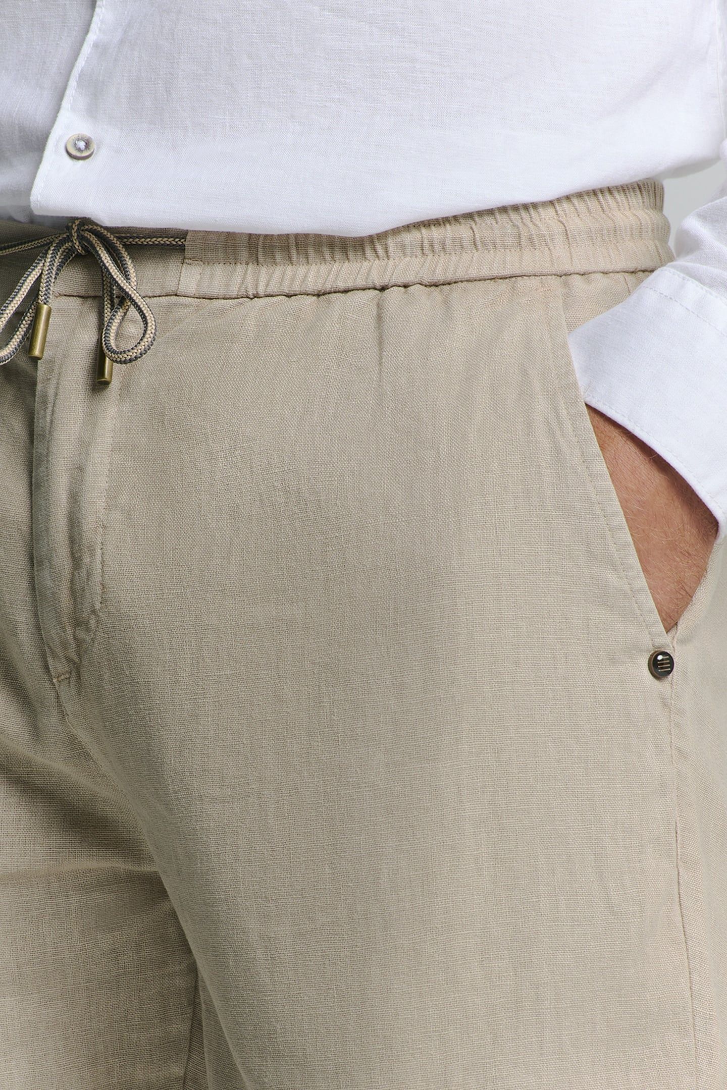 PANTS WITH LINEN GARMENT DYED LIGHT DESERT 7