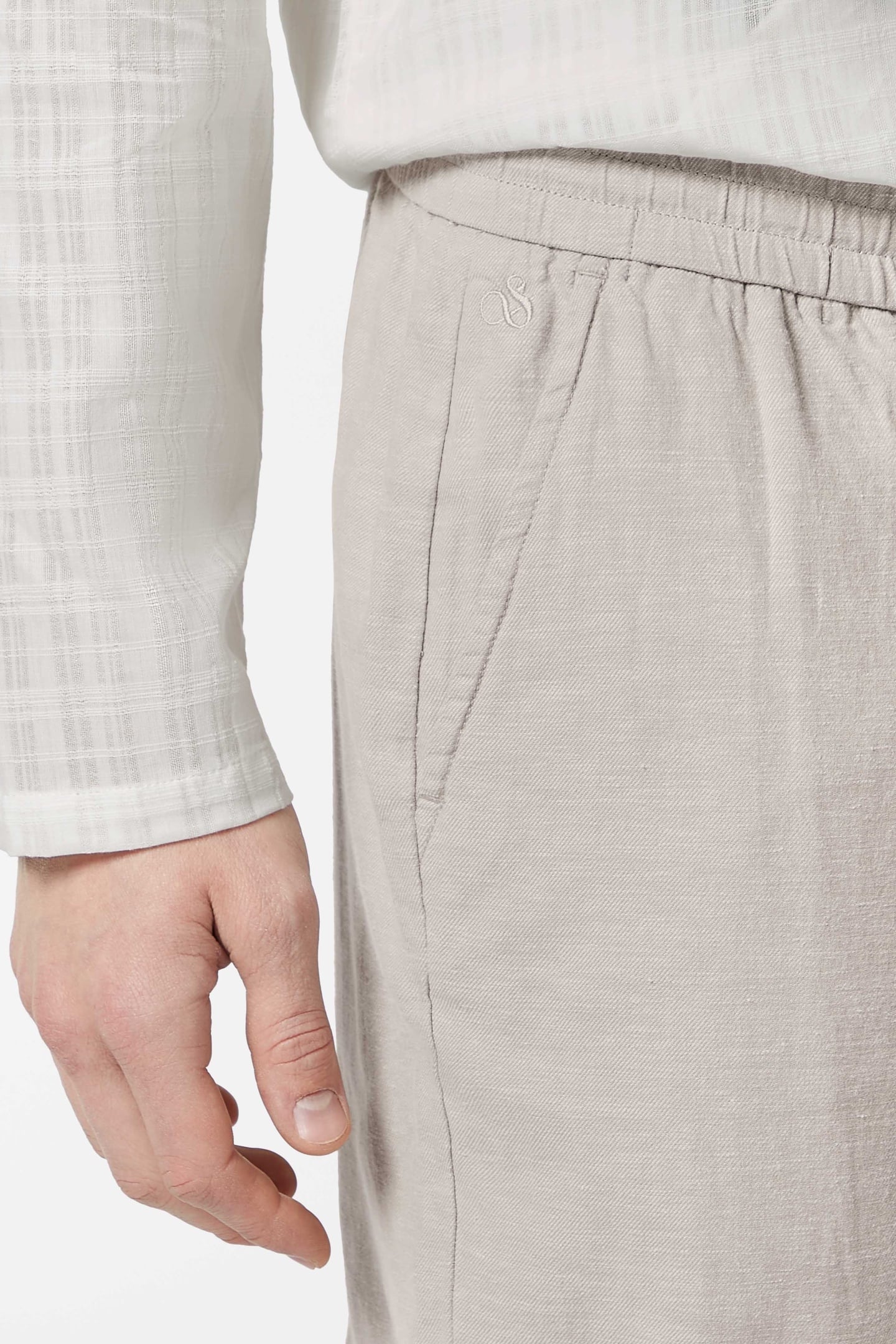SEASONAL CORE - WARREN COTTON-LINEN TWILL JOGGER HIGHWAY GRE 6