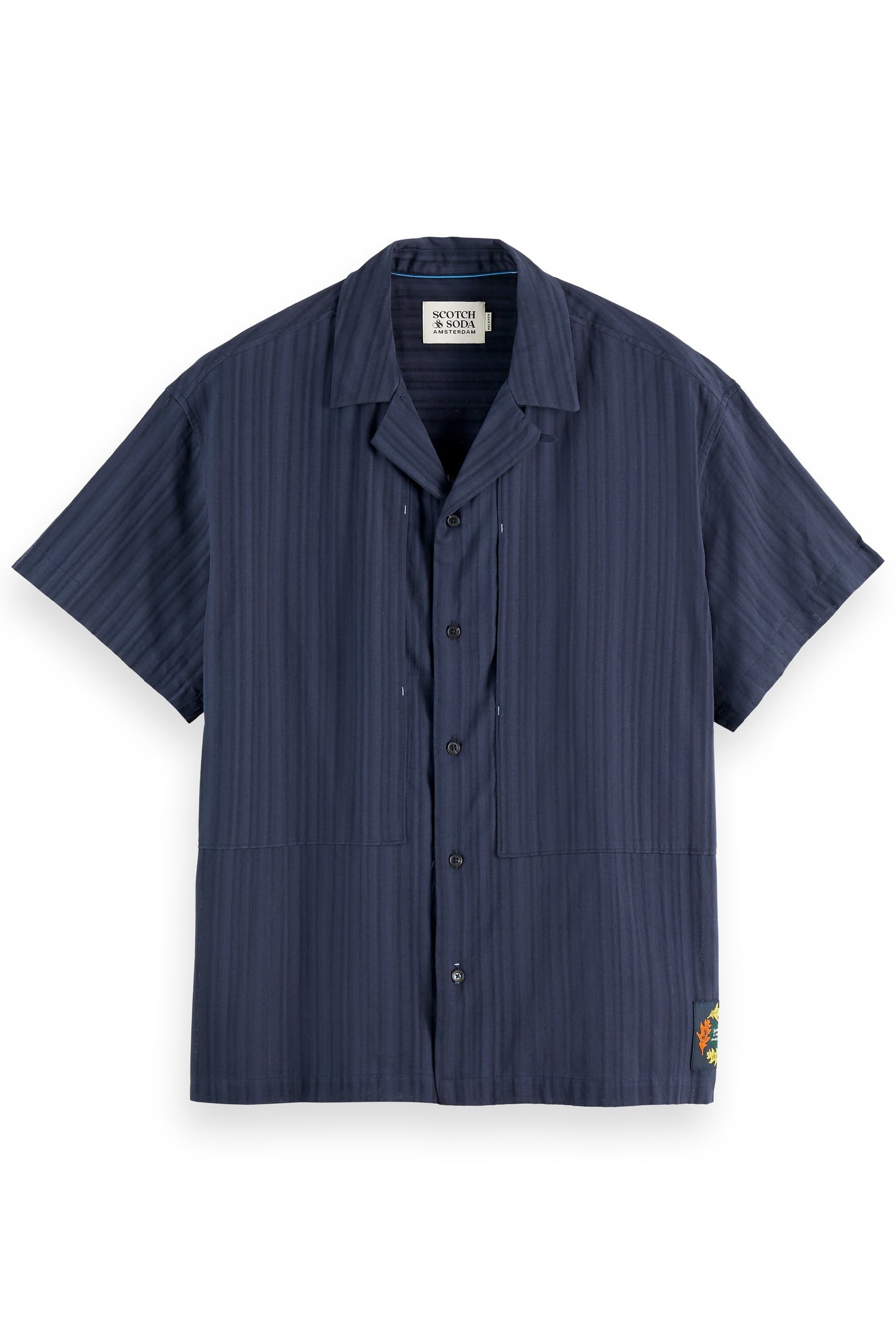 STRUCTURED-STRIPE SHORT-SLEEVED SHIRT SKY CAPTAIN 4