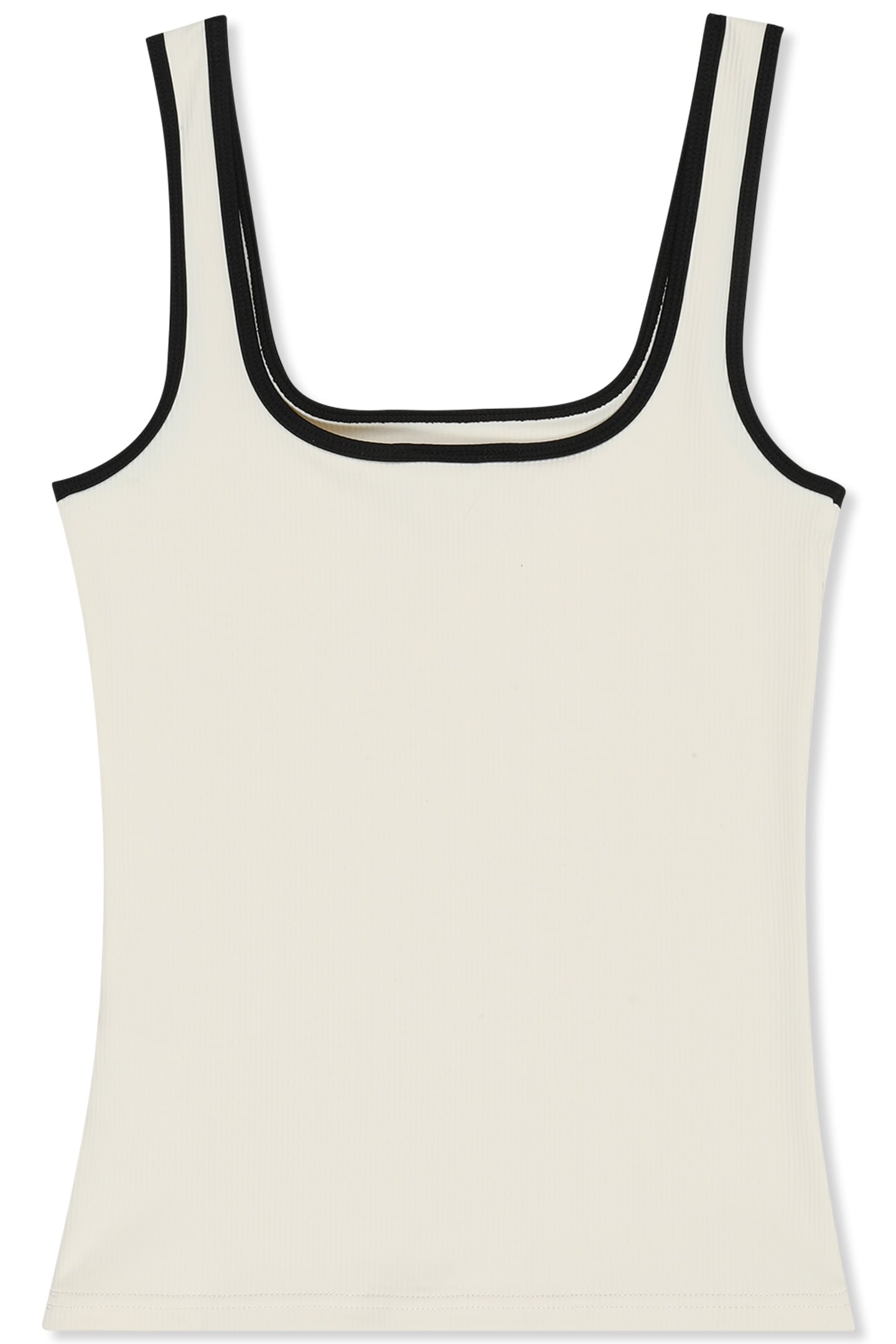 MAIANO SLIM LOGO RIB TANK TOP EGRET 4