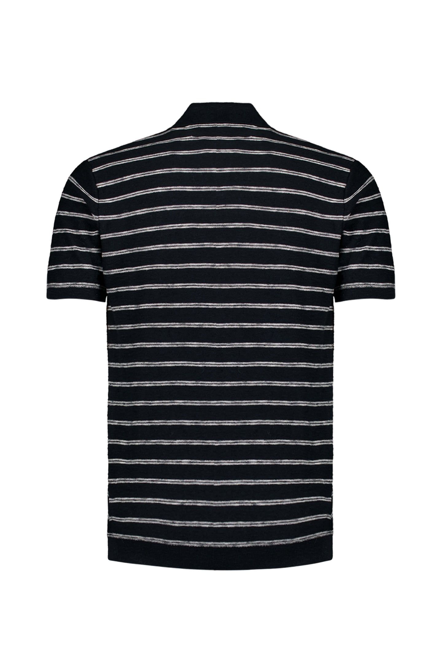 PULLOVER SHORT SLEEVE POLO V STRIPES WITH LINEN NIGHT 6